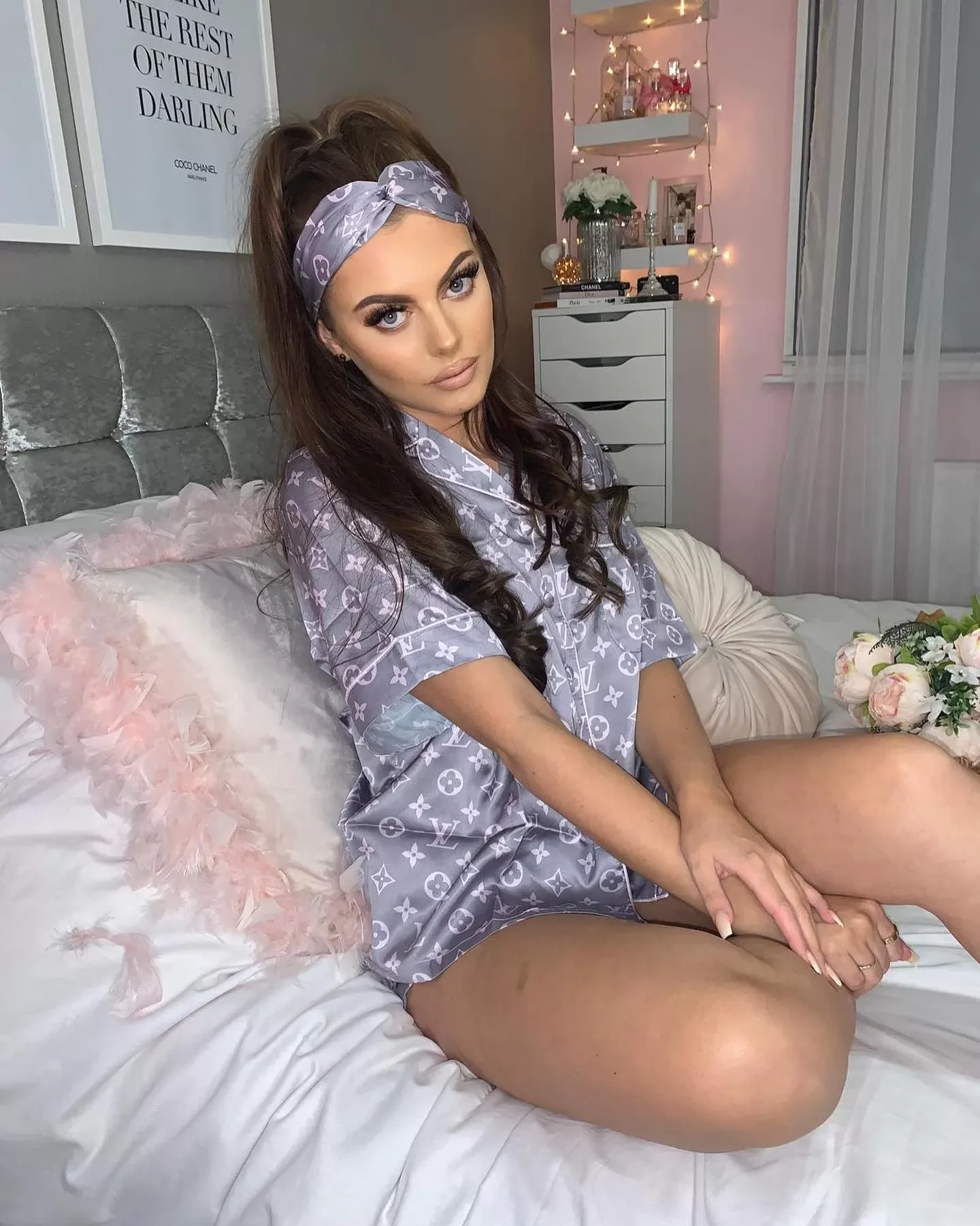 Louis Vuitton Stylish & Youthful Satin Pajama Set  Perfect For Warm Nights