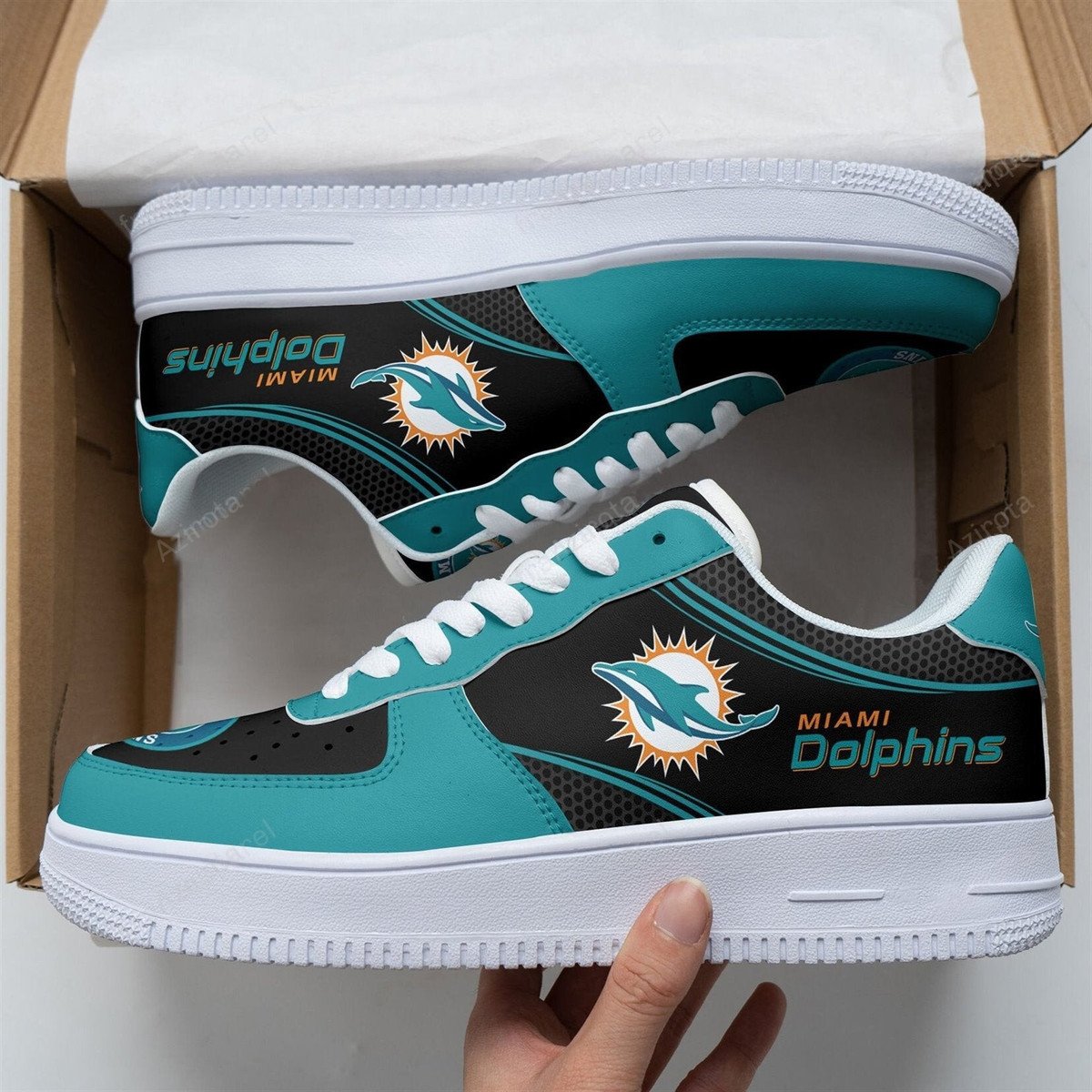 Miami Dolphins Air Force 1 Sneakers 71Rb-2537 For Men Women