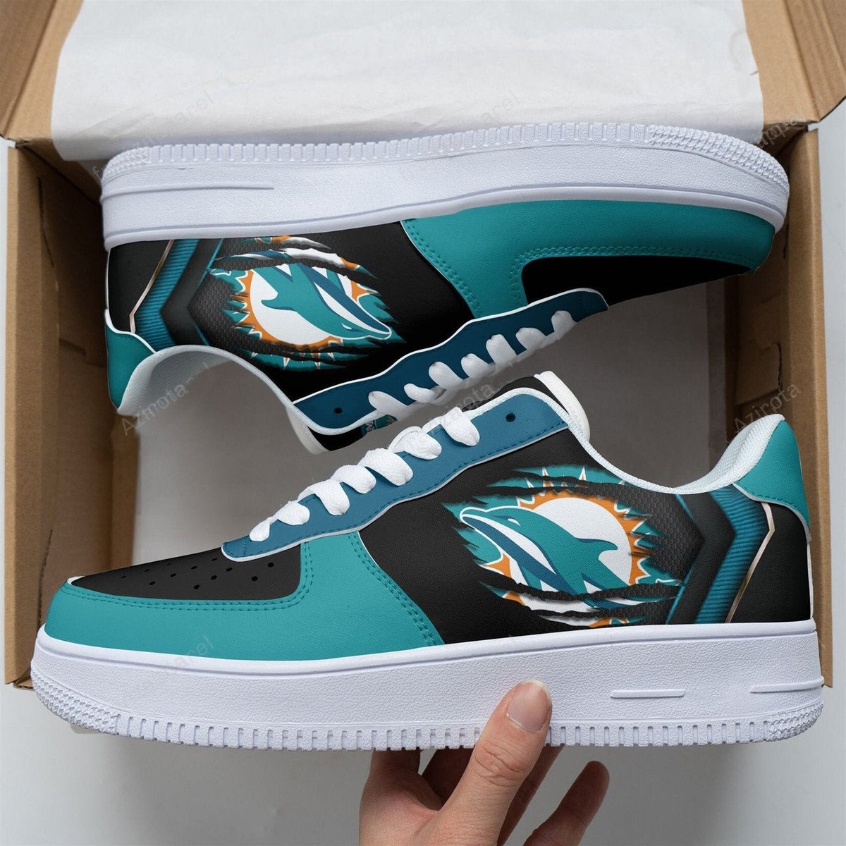 Miami Dolphins Air Force 1 Sneakers Custom Shoes For Fans For Men Women