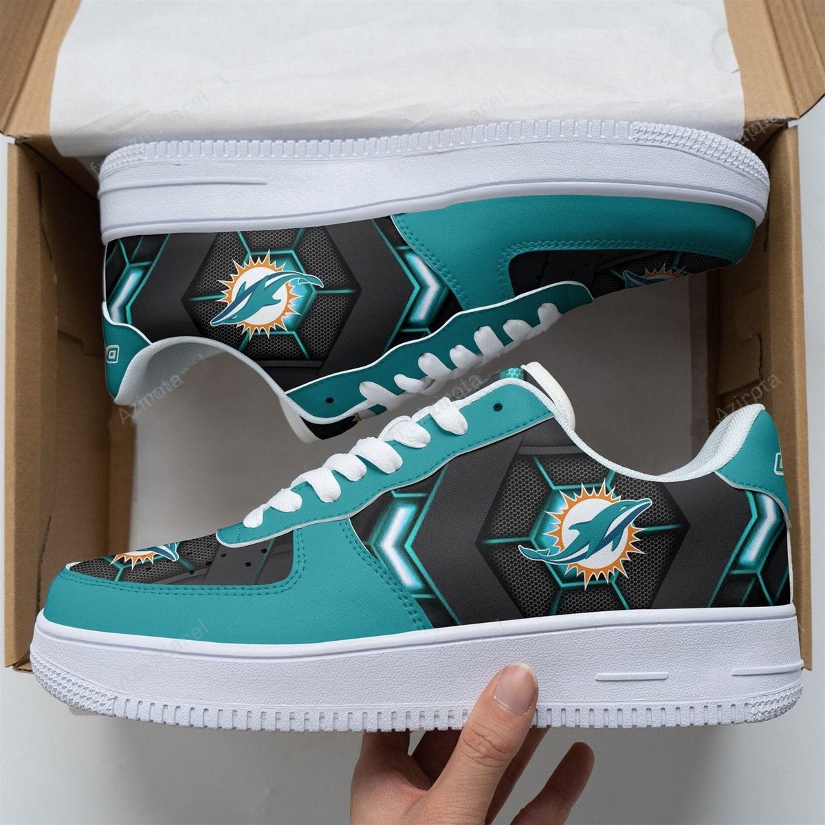 Miami Dolphins Air Force 1 Sneakers 107Rb-9951 For Men Women