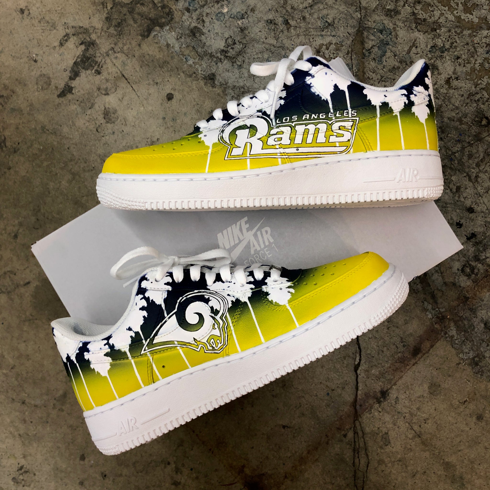 Custom Printed Football Los Angeles Rams Nike Air Force 1 Low For Men Women