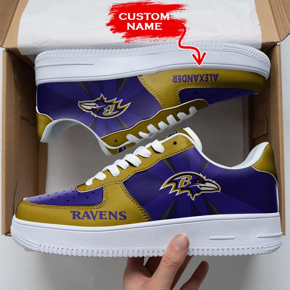 Nfl Baltimore Ravens Custom Super Bowl Air Force 1 Shoes Sneakers For Fans For Men Women