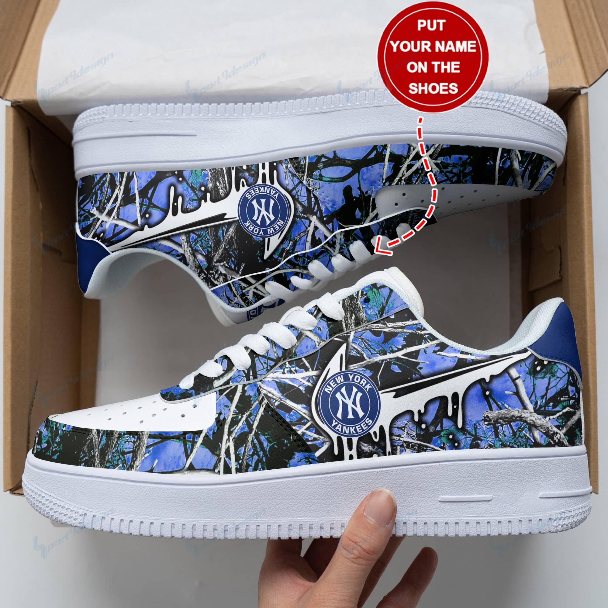 New York Yankees Personalized Air Force 1 Shoes Bg277 For Men Women