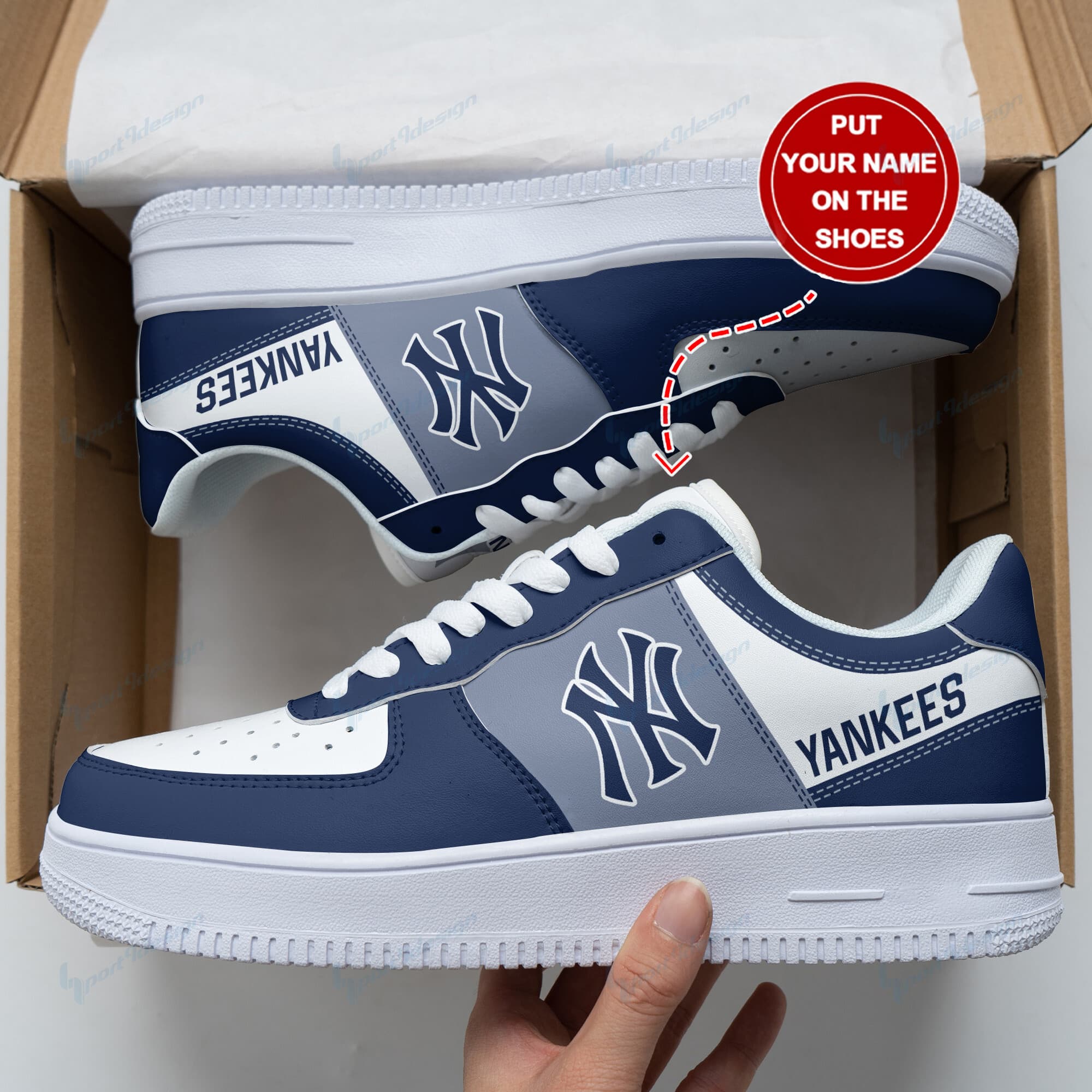 New York Yankees Personalized Air Force 1 Shoes Bg301 For Men Women
