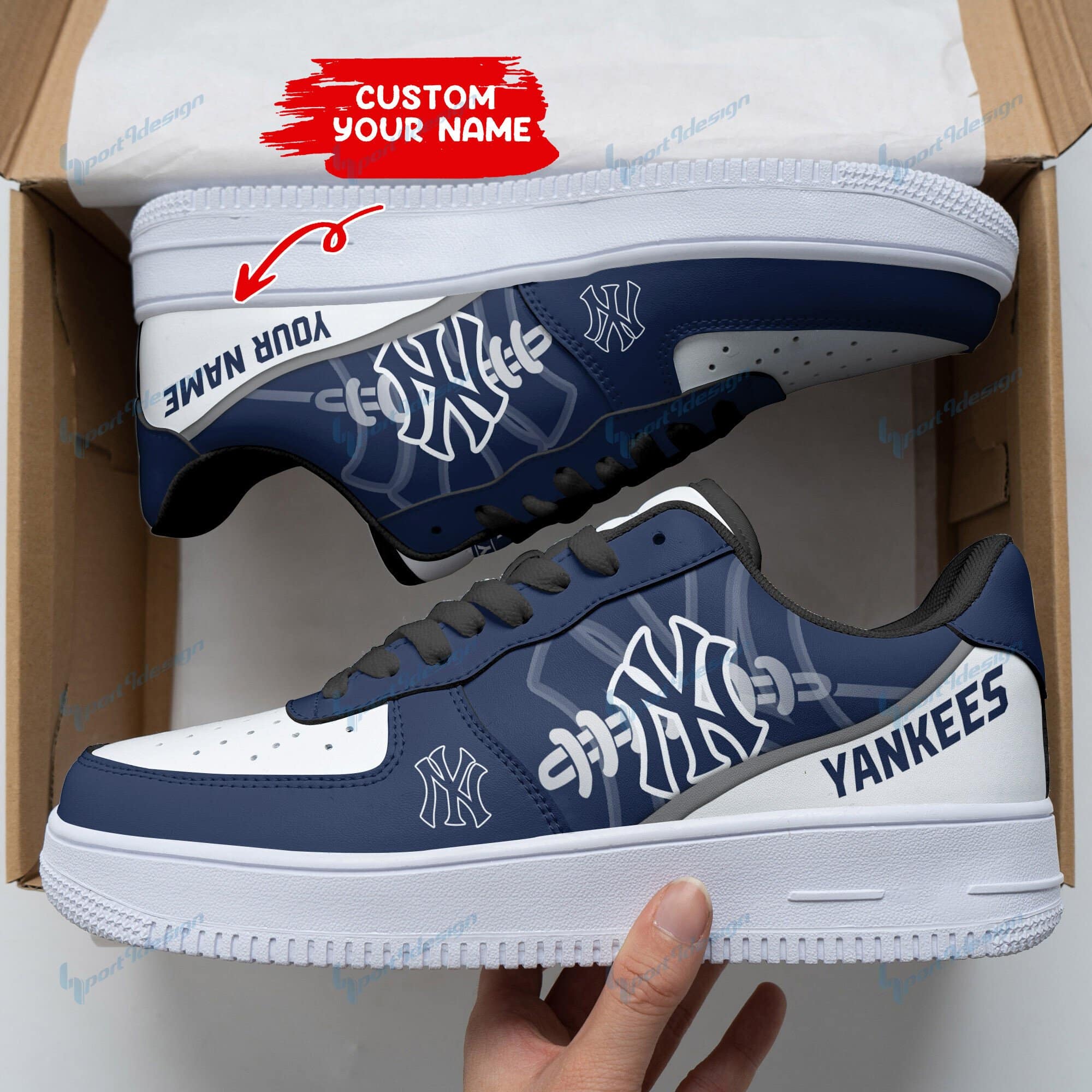 New York Yankees Personalized Air Force 1 Shoes Bg145 For Men Women