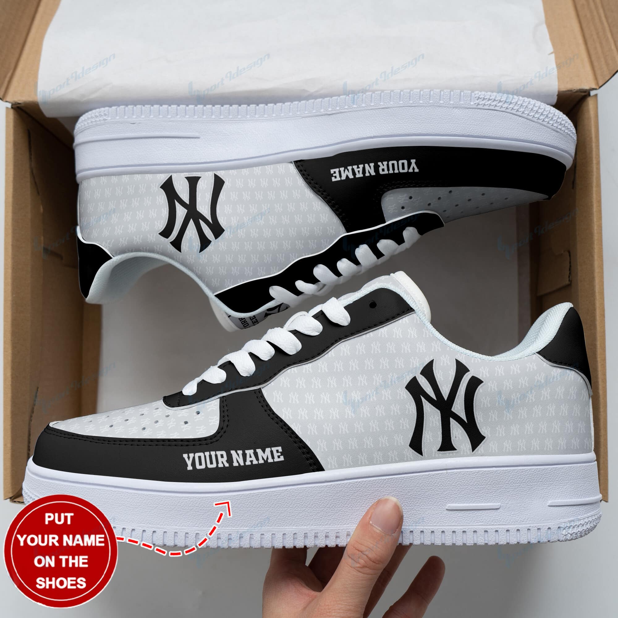 New York Yankees Personalized Air Force 1 Shoes Bg283 For Men Women
