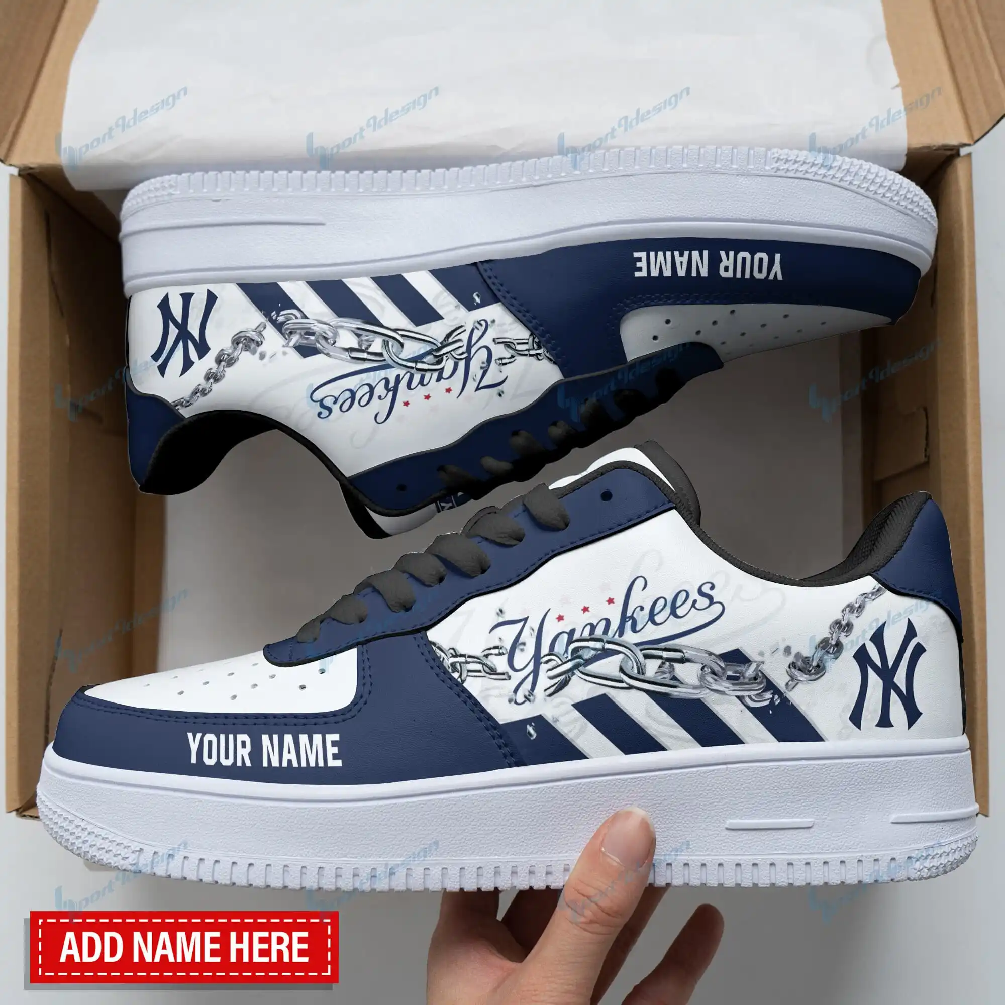 New York Yankees Personalized Air Force 1 Shoes Bg105 For Men Women