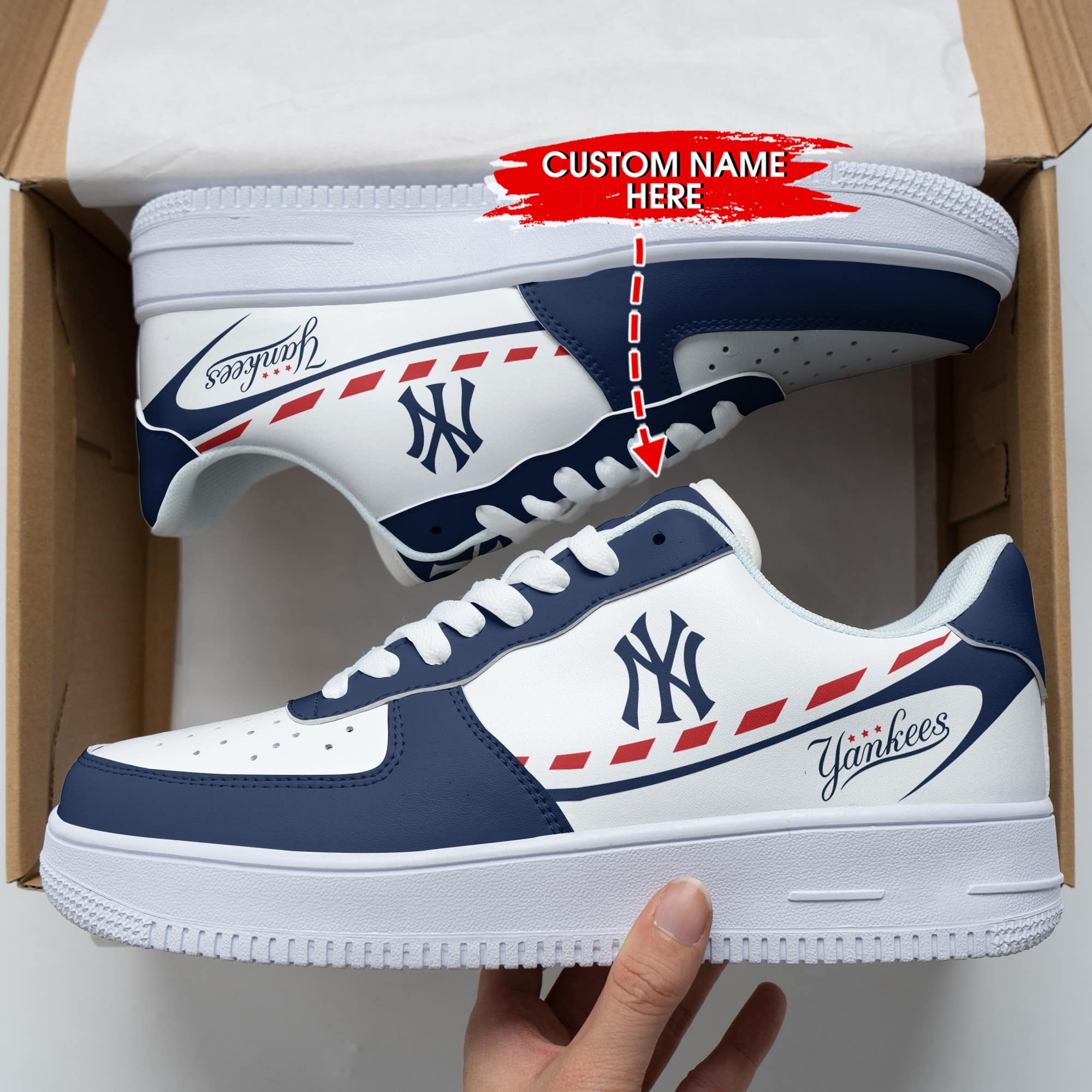 New York Yankees Personalized Air Force 1 Shoes Bg337 For Men Women