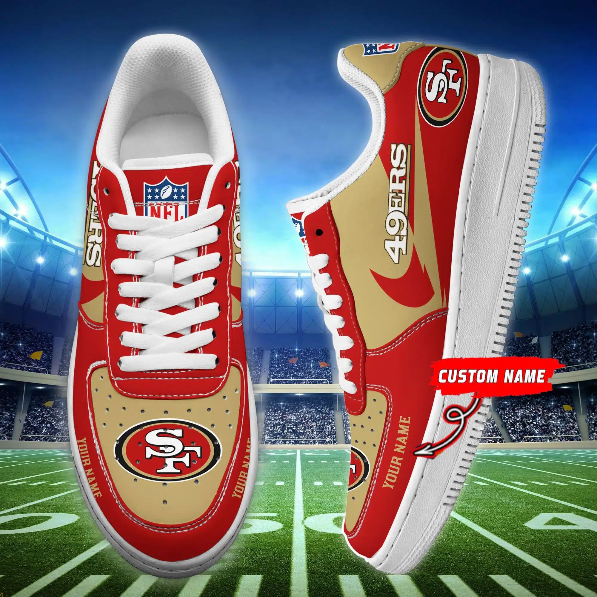 San Francisco 49Ers Personalized Air Force 1 Shoes Bg221 For Men Women