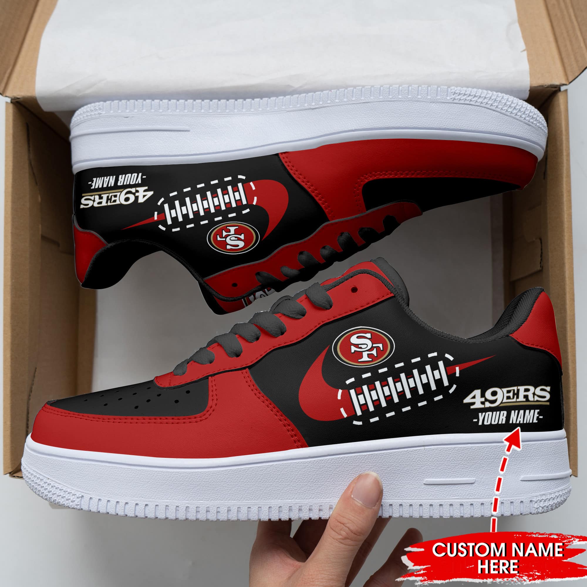 San Francisco 49Ers Personalized Air Force 1 Shoes Bg334 For Men Women