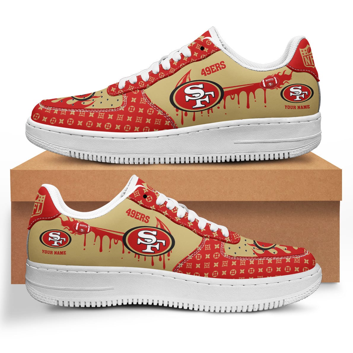 San Francisco 49Ers Air Force 1 Shoes Bg75 For Men Women