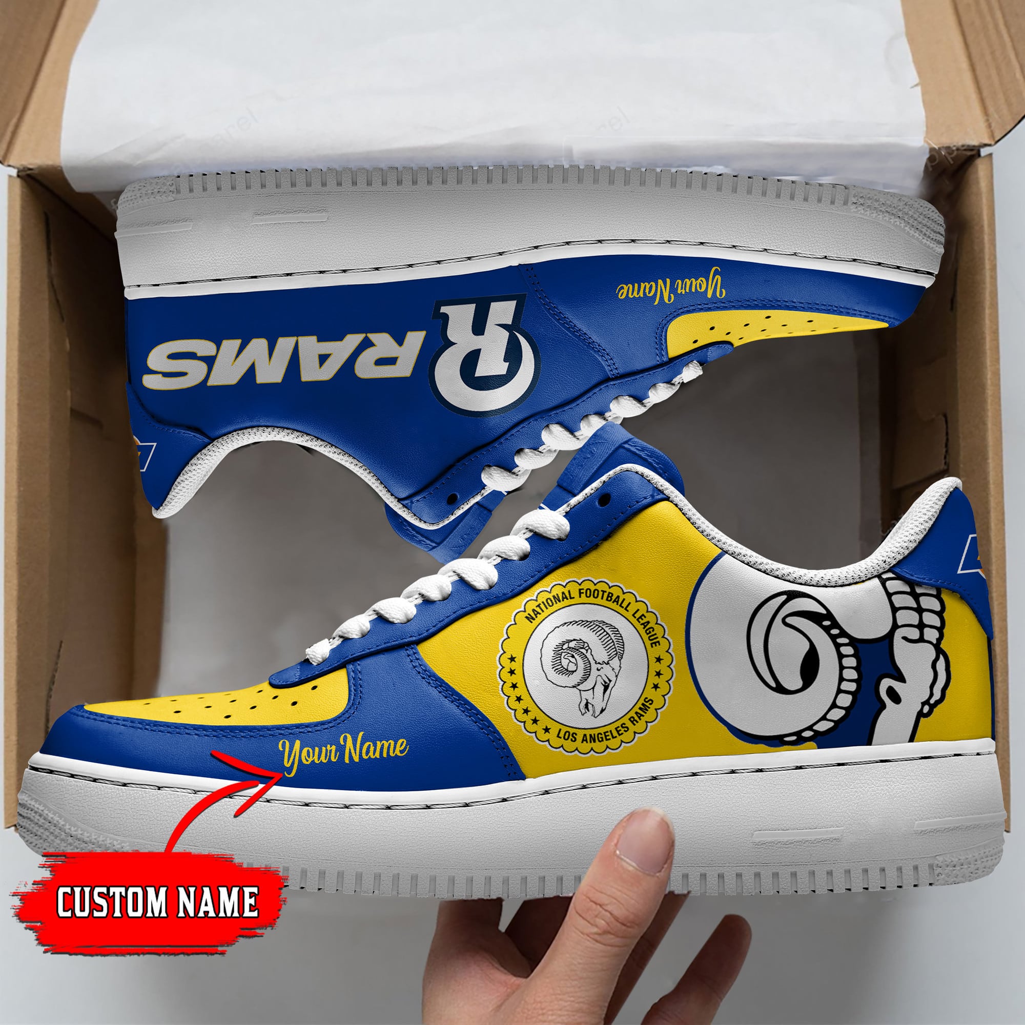 Los Angeles Rams Personalized Air Force 1 Shoes Bg32 For Men Women