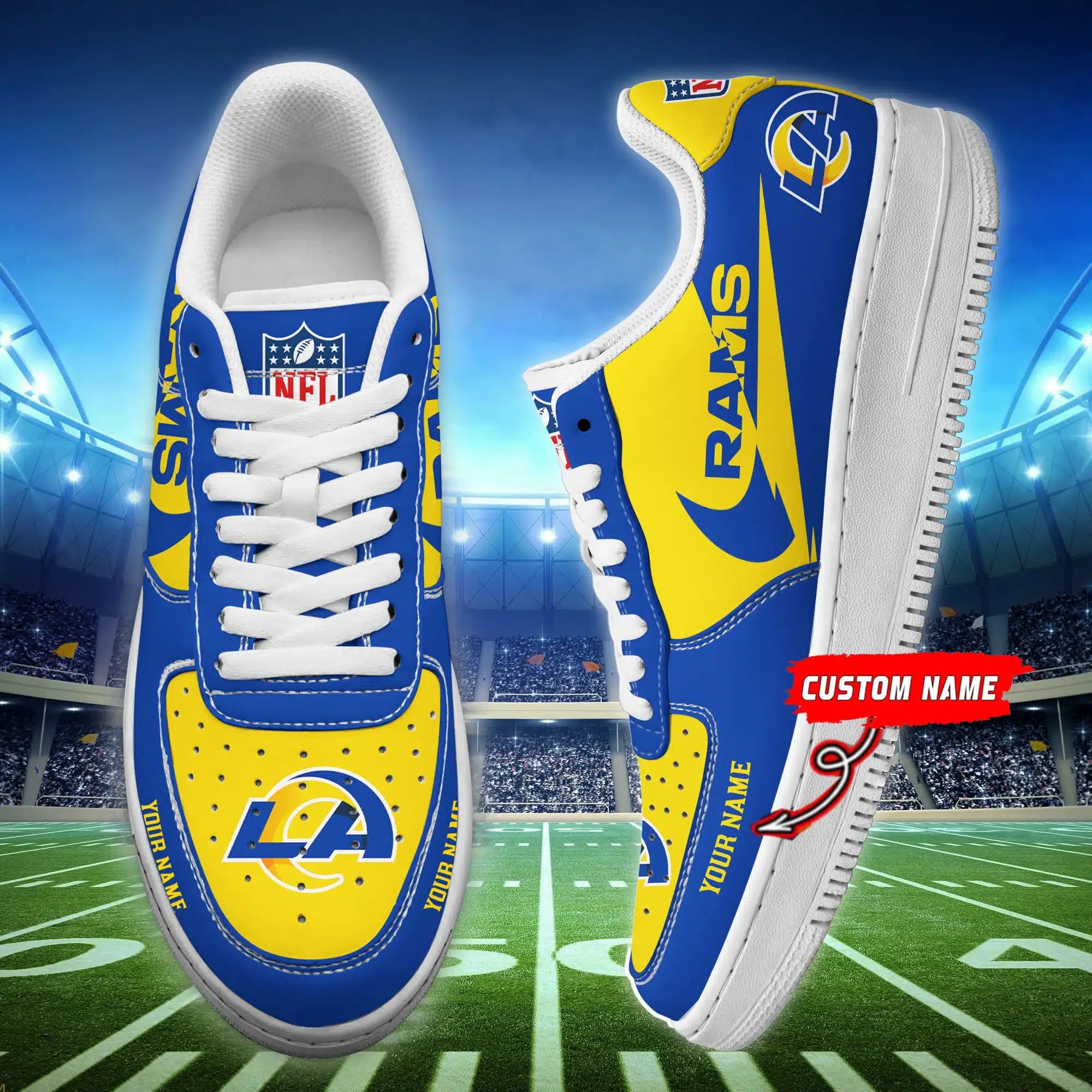 Los Angeles Rams Personalized Air Force 1 Shoes Bg219 For Men Women