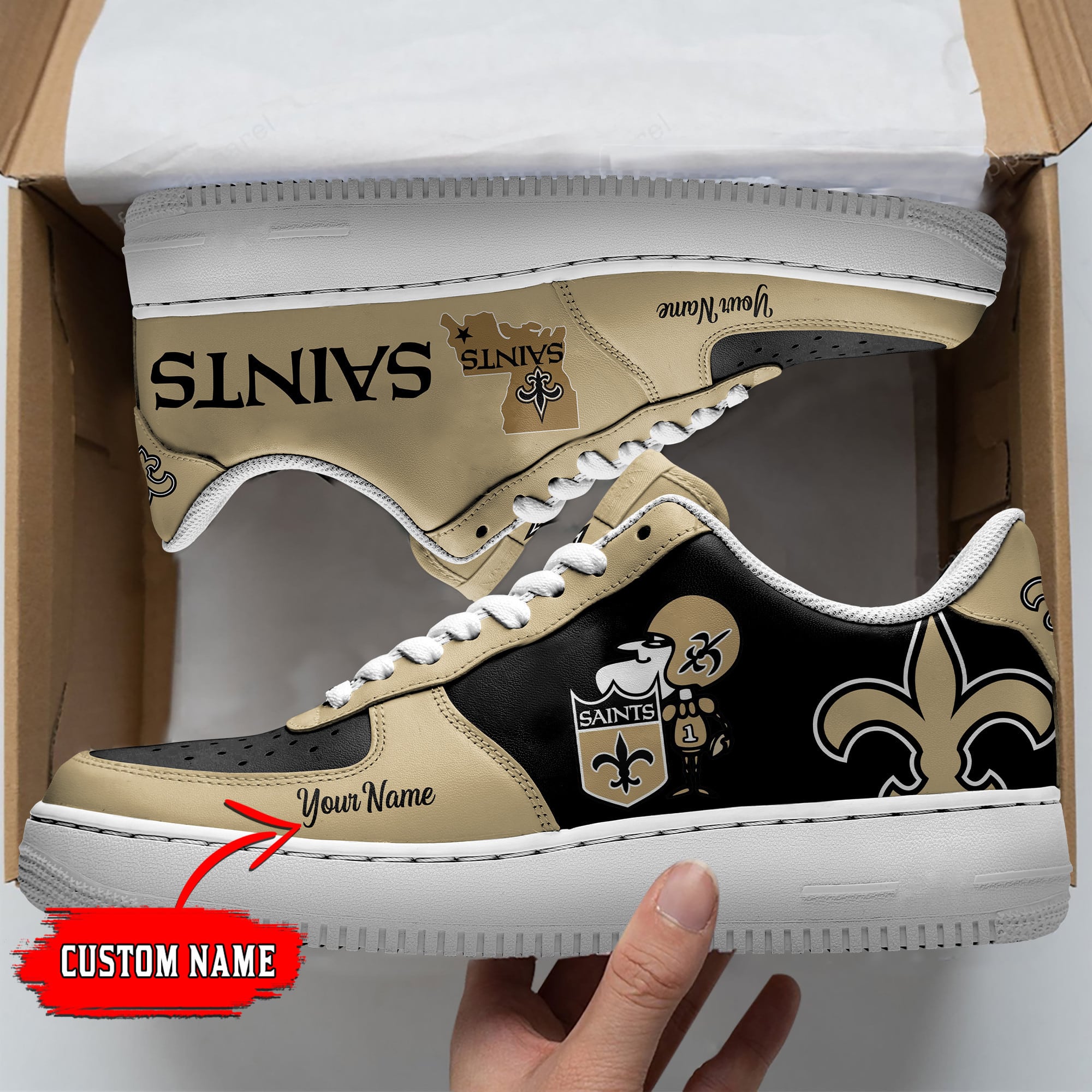 New Orleans Saints Personalized Air Force 1 Shoes Bg26 For Men Women