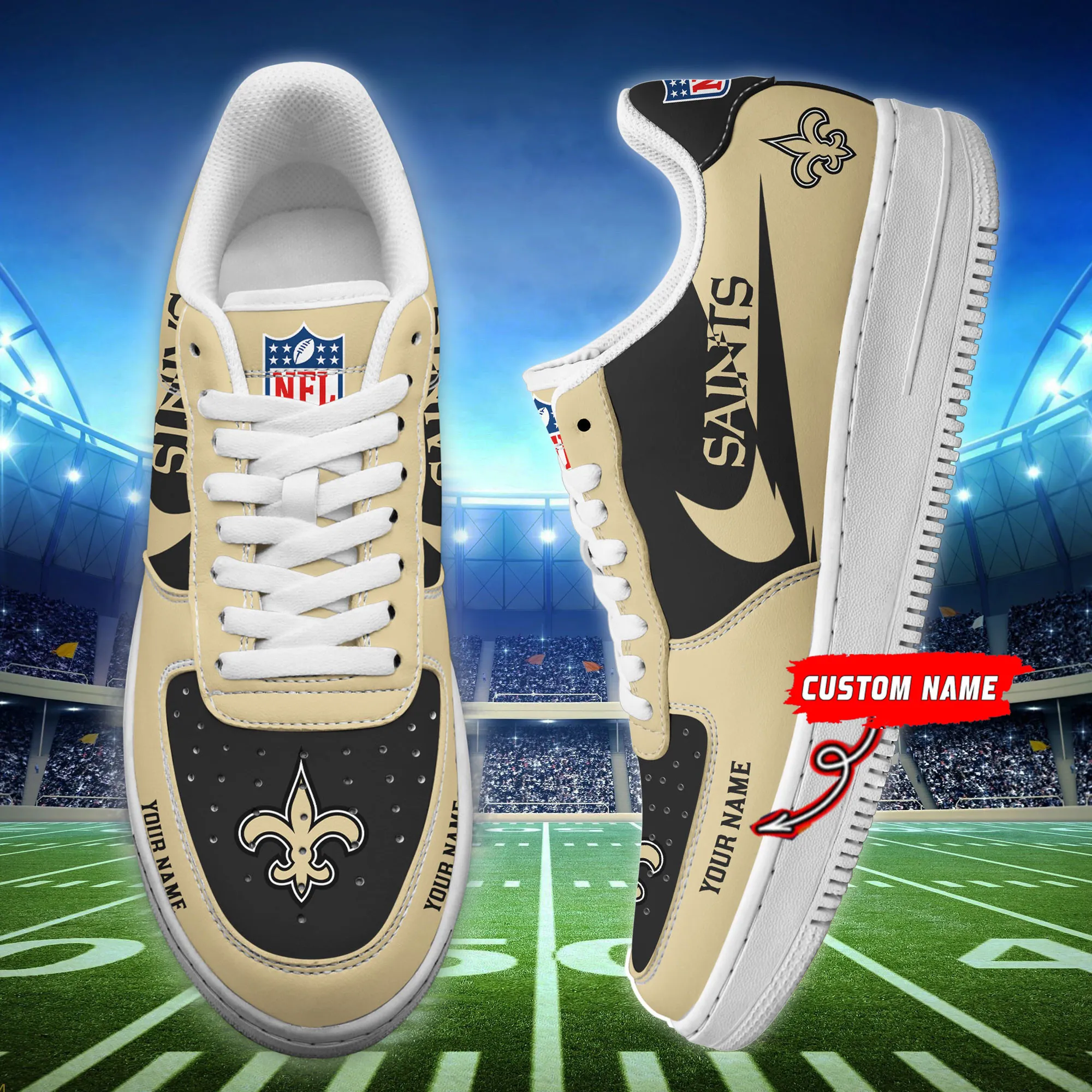 New Orleans Saints Personalized Air Force 1 Shoes Bg213 For Men Women