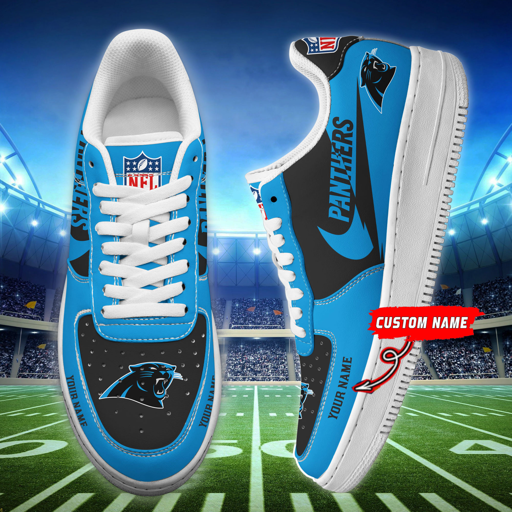 Carolina Panthers Personalized Air Force 1 Shoes Bg198 For Men Women