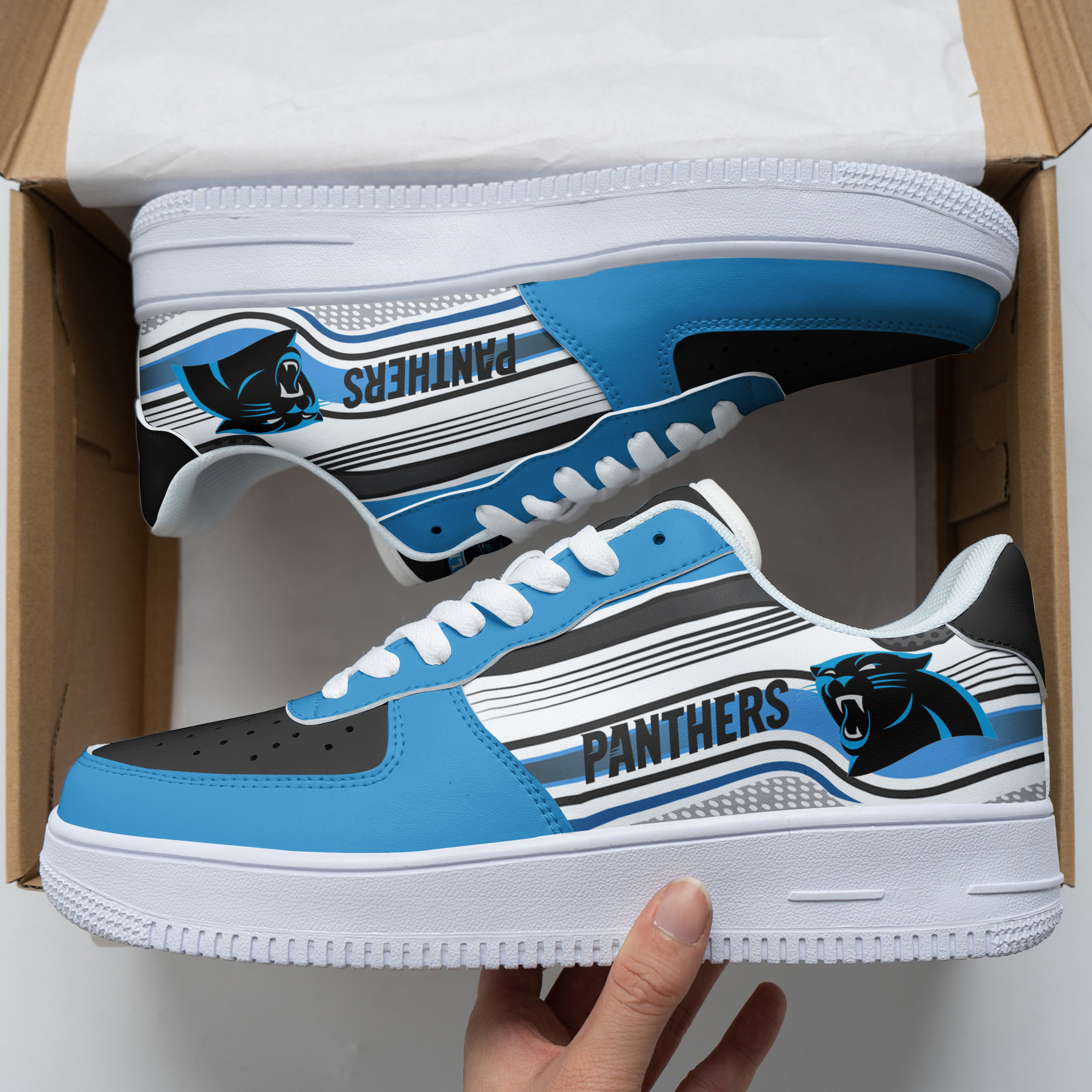 Carolina Panthers Air Force 1 Shoes 286 For Men Women