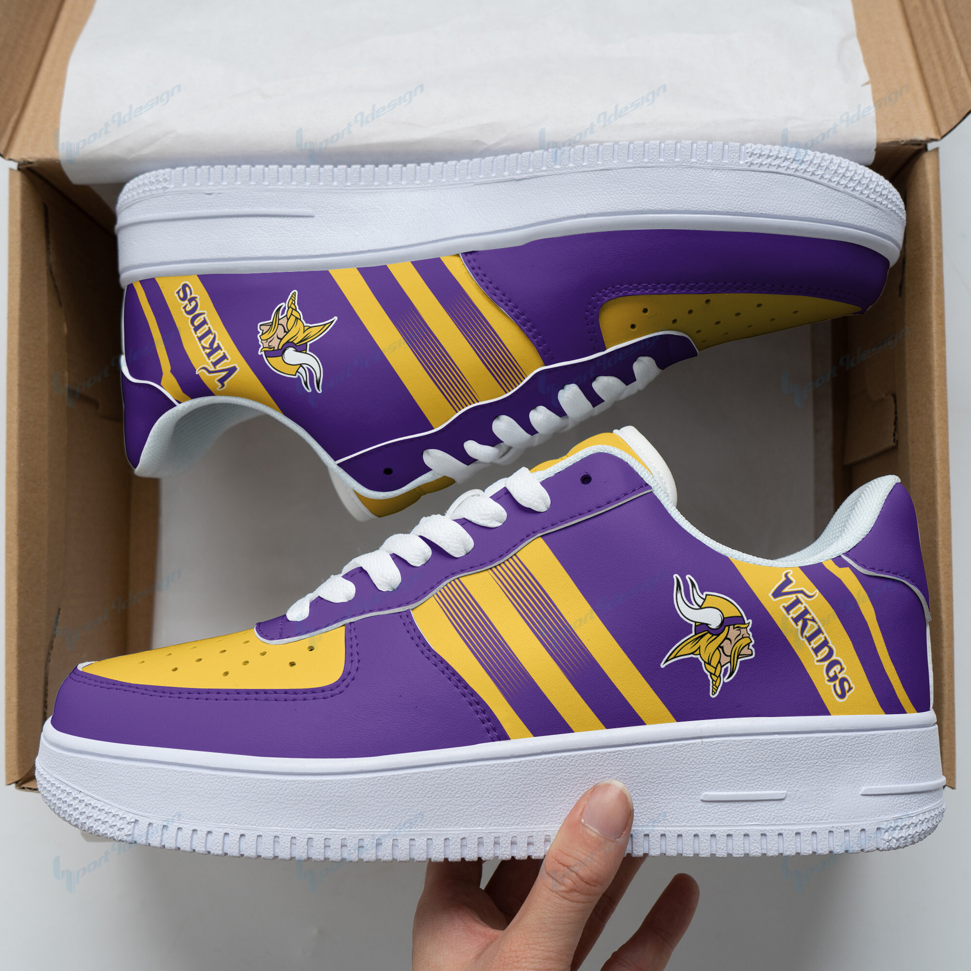 Minnesota Vikings Air Force 1 Shoes Bg92 For Men Women