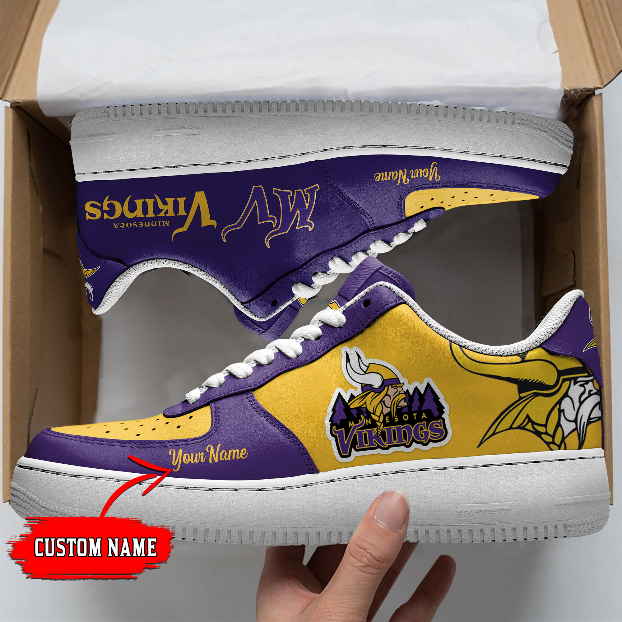 Minnesota Vikings Personalized Air Force 1 Shoes Bg24 For Men Women