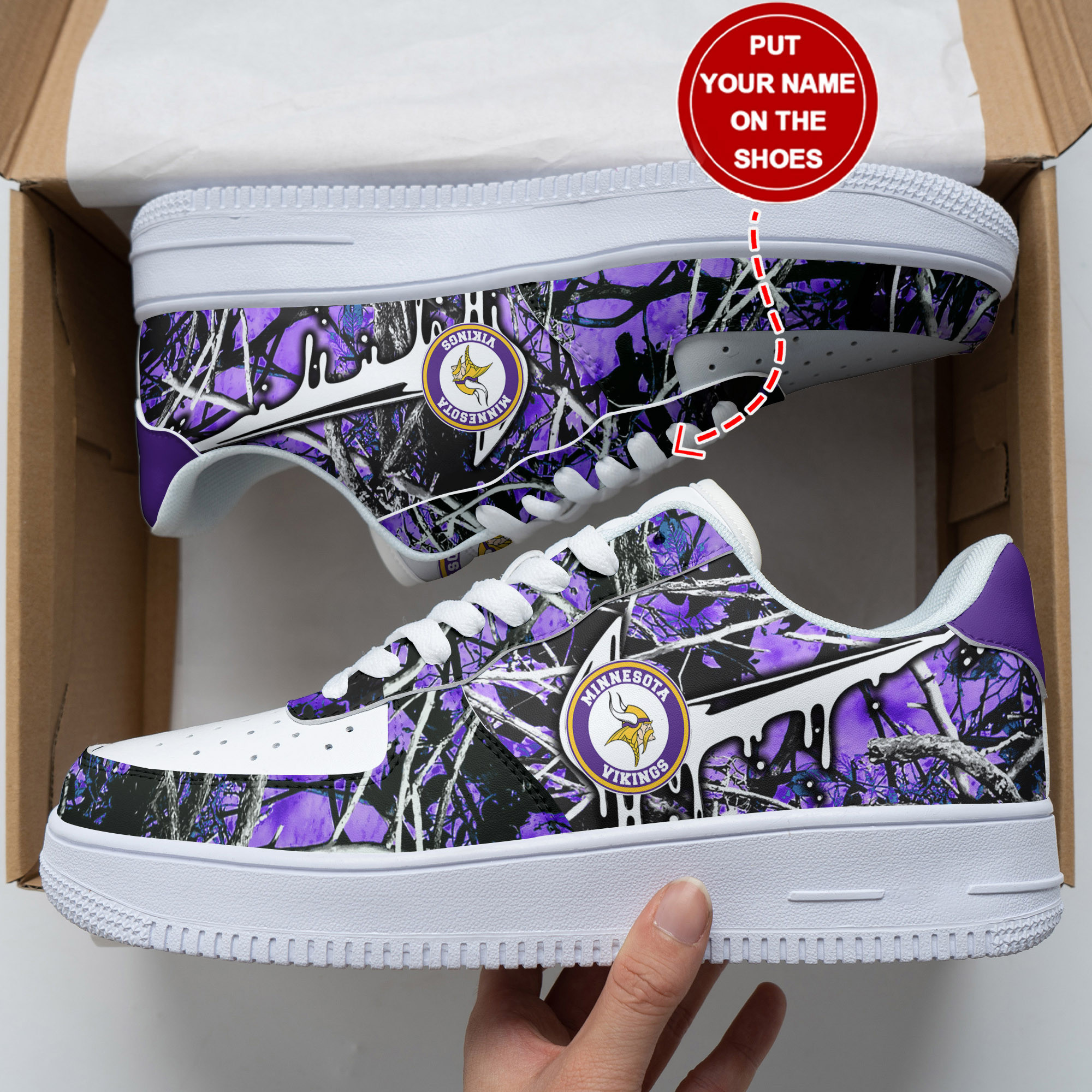 Minnesota Vikings Personalized Air Force 1 Shoes Bg279 For Men Women