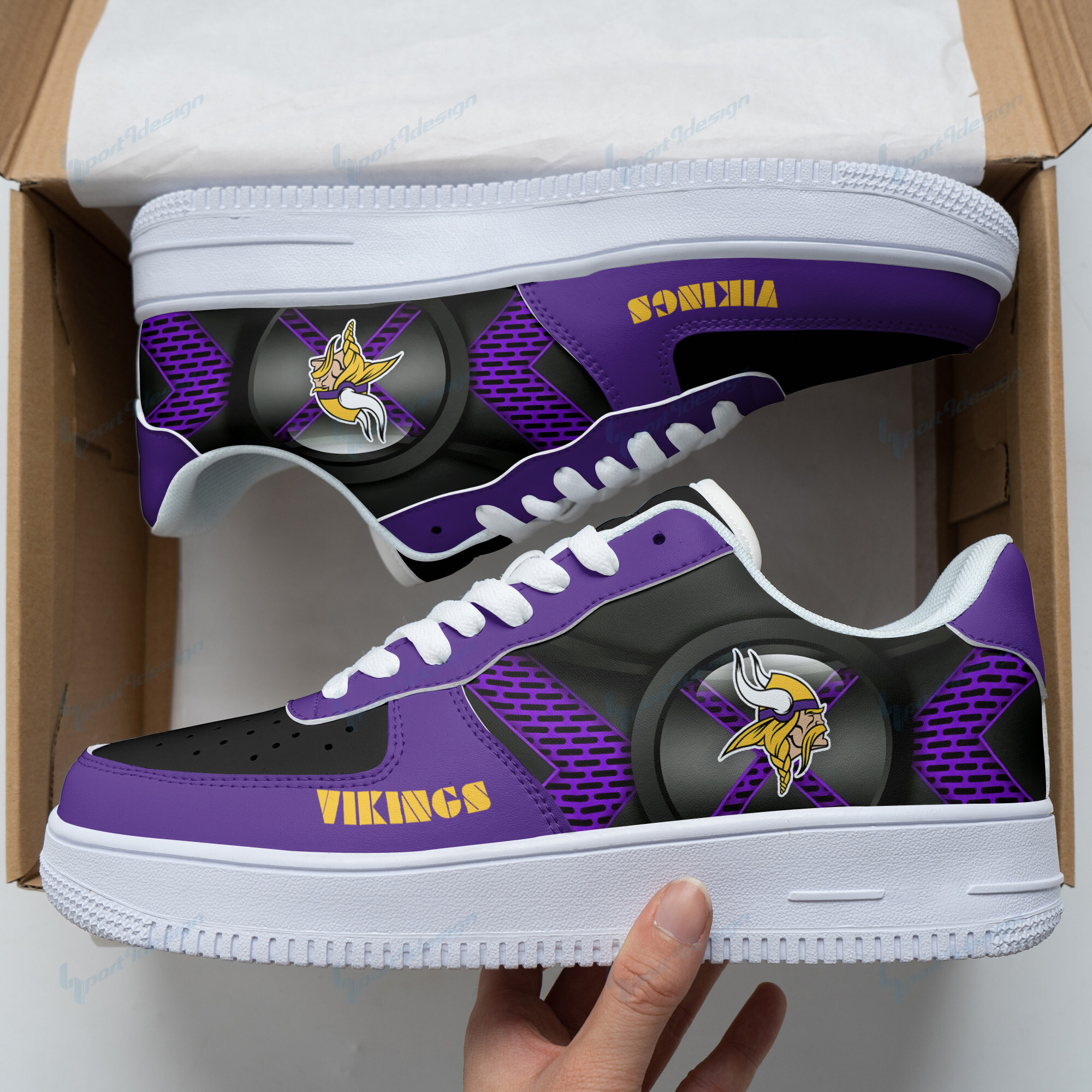 Minnesota Vikings Air Force 1 Shoes Bg91 For Men Women