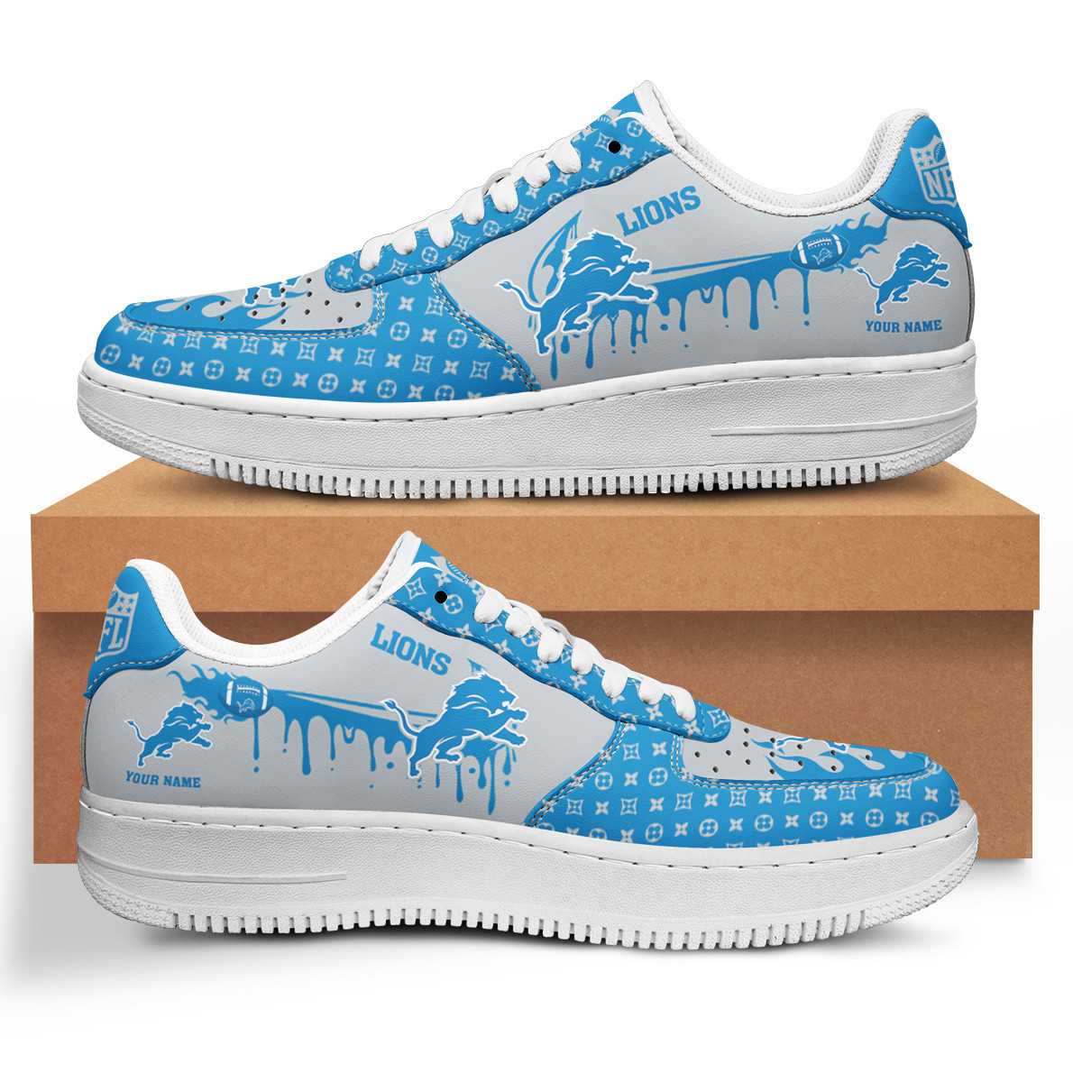 Detroit Lions Air Force 1 Shoes Bg54 For Men Women