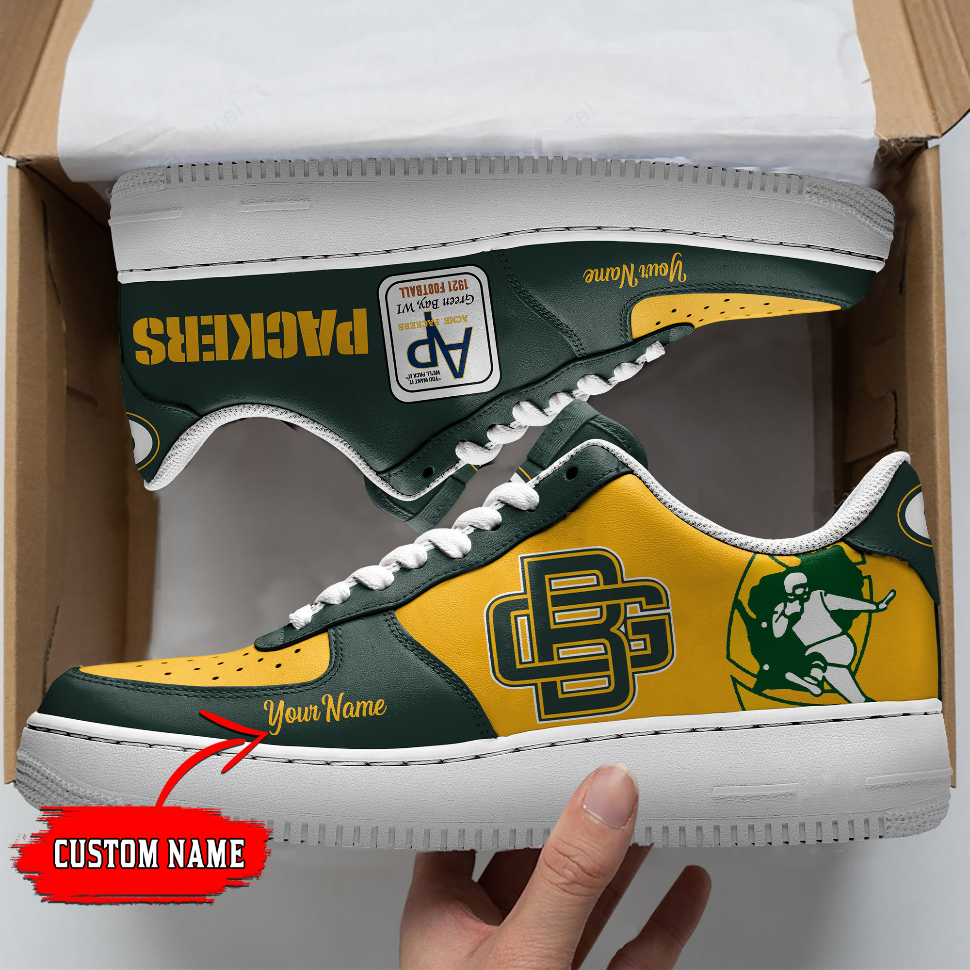Green Bay Packers Personalized Air Force 1 Shoes Bg18 For Men Women