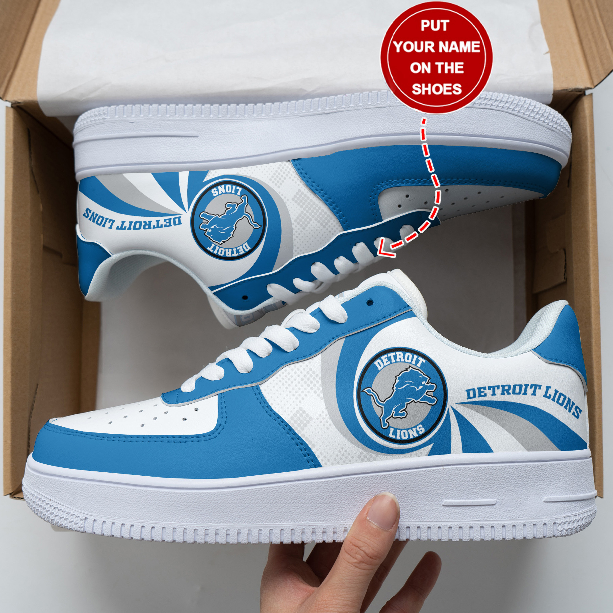 Detroit Lions Personalized Air Force 1 Shoes Bg278 For Men Women