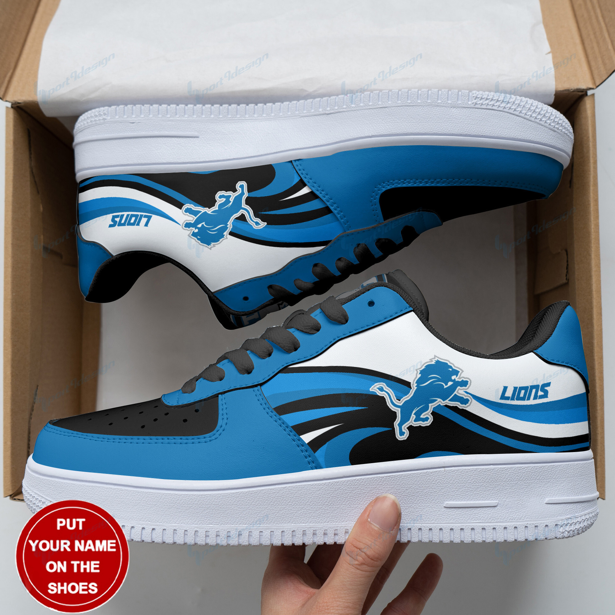 Detroit Lions Personalized Air Force 1 Shoes Bg100 For Men Women