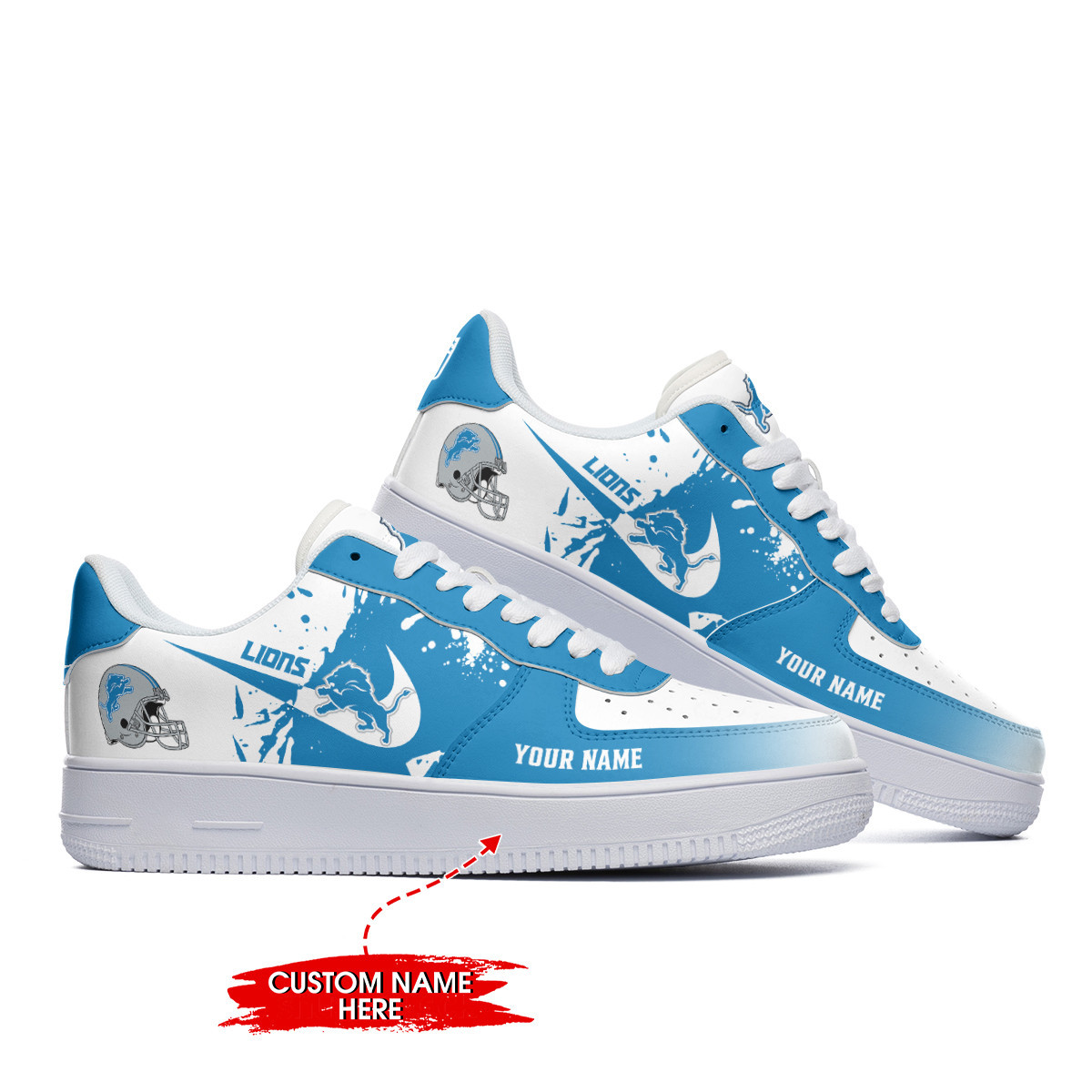Detroit Lions Personalized Air Force 1 Shoes Bg289 For Men Women