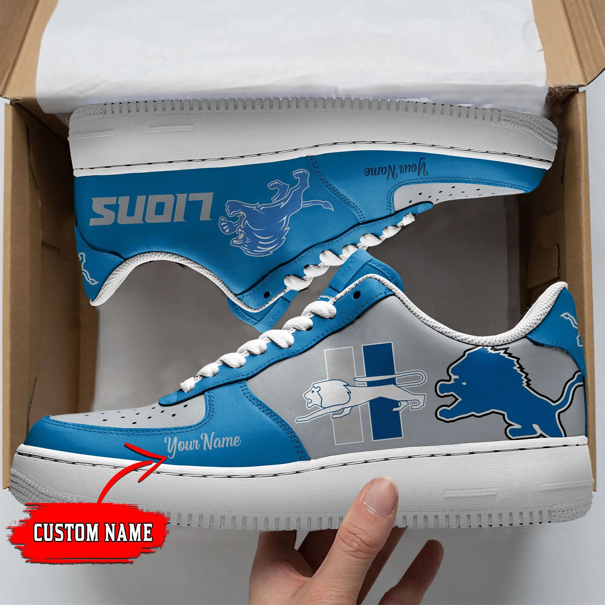 Detroit Lions Personalized Air Force 1 Shoes Bg17 For Men Women