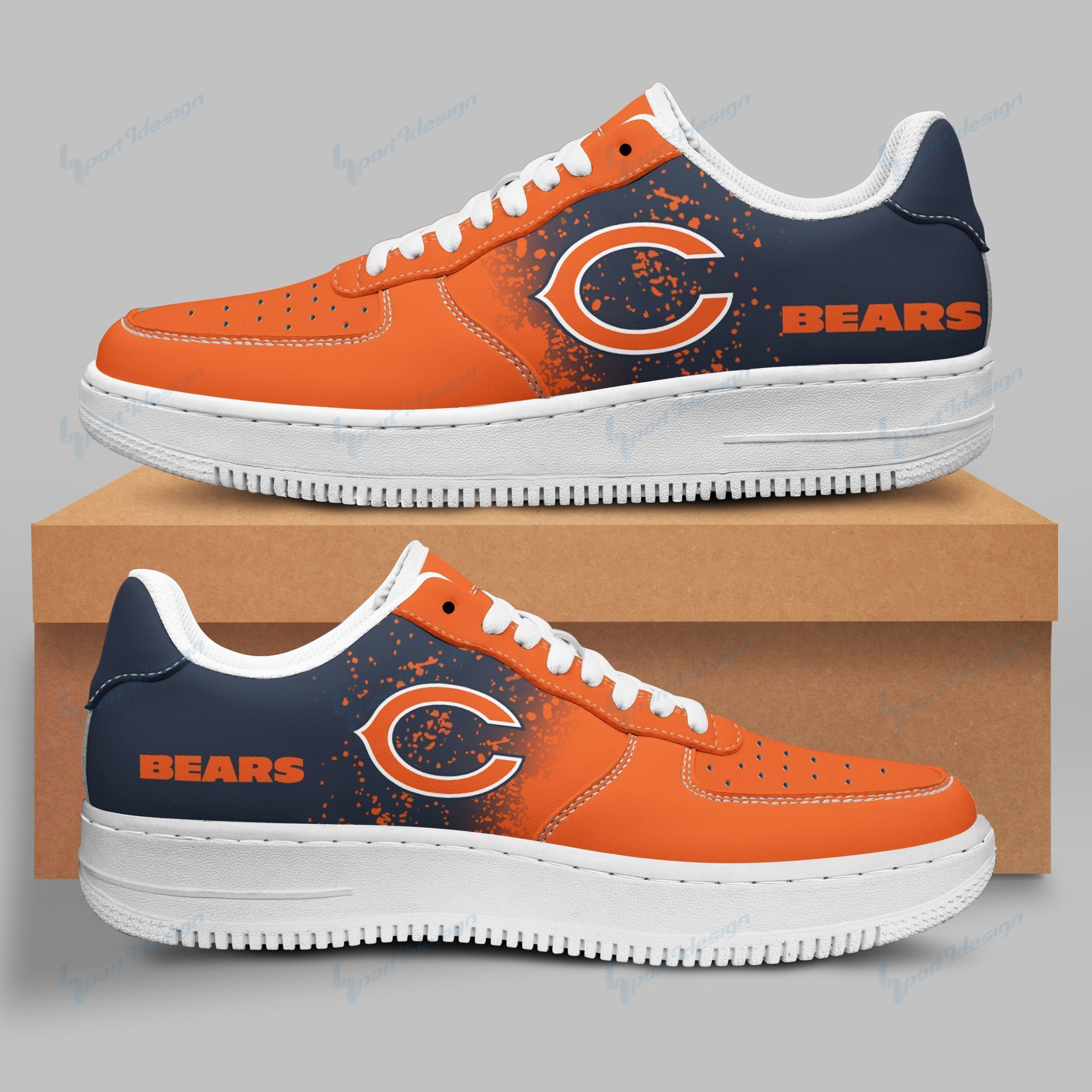 Chicago Bears White Sole Air Force 1 Sneakers 002 For Men Women
