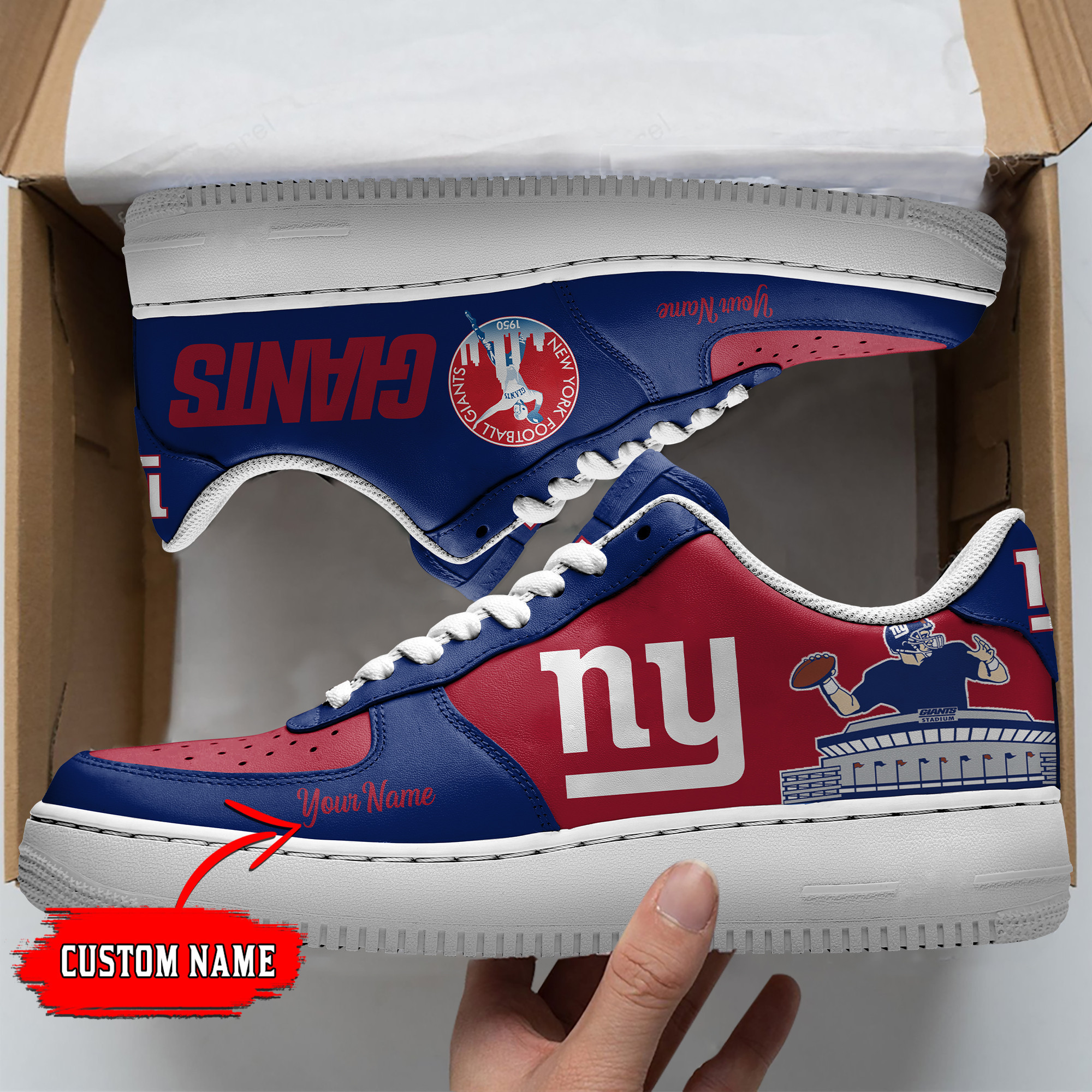 New York Giants Personalized Air Force 1 Shoes Bg27 For Men Women