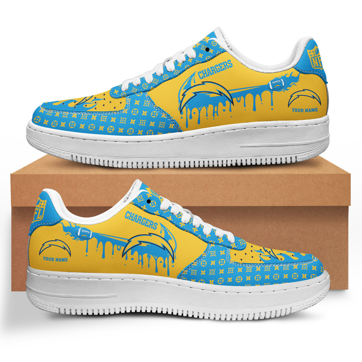 Los Angeles Chargers Air Force 1 Shoes Bg70 For Men Women