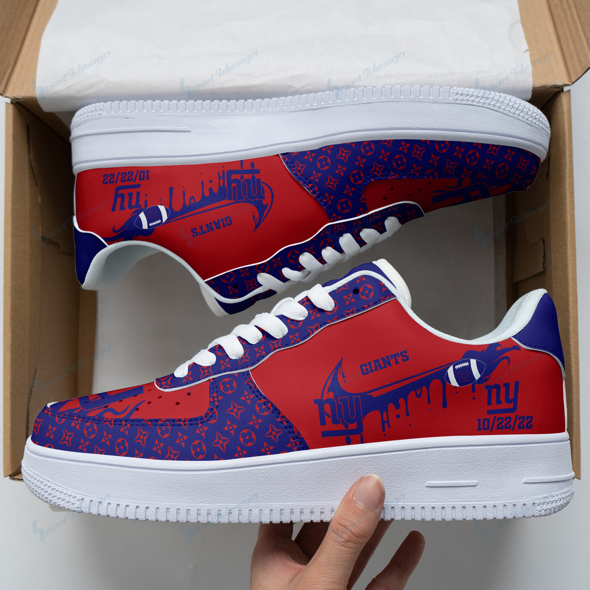 New York Giants Air Force 1 Shoes Bg93 For Men Women