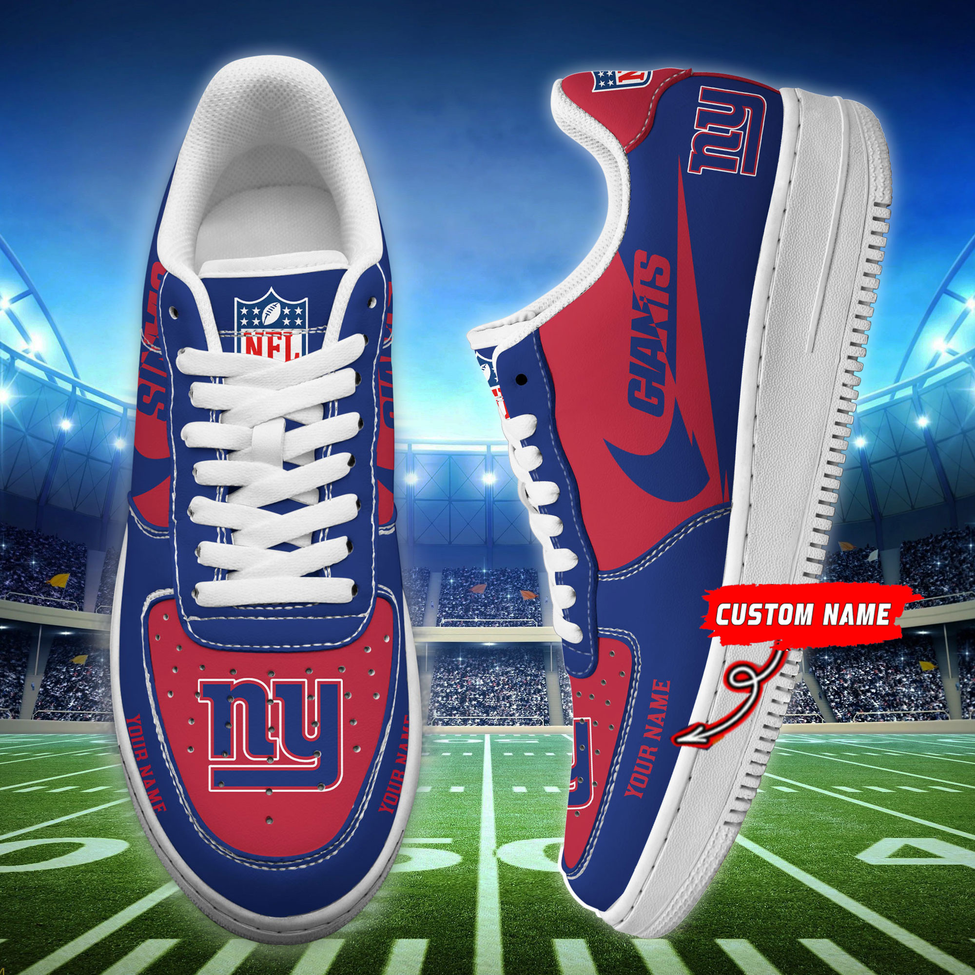 New York Giants Personalized Air Force 1 Shoes Bg214 For Men Women