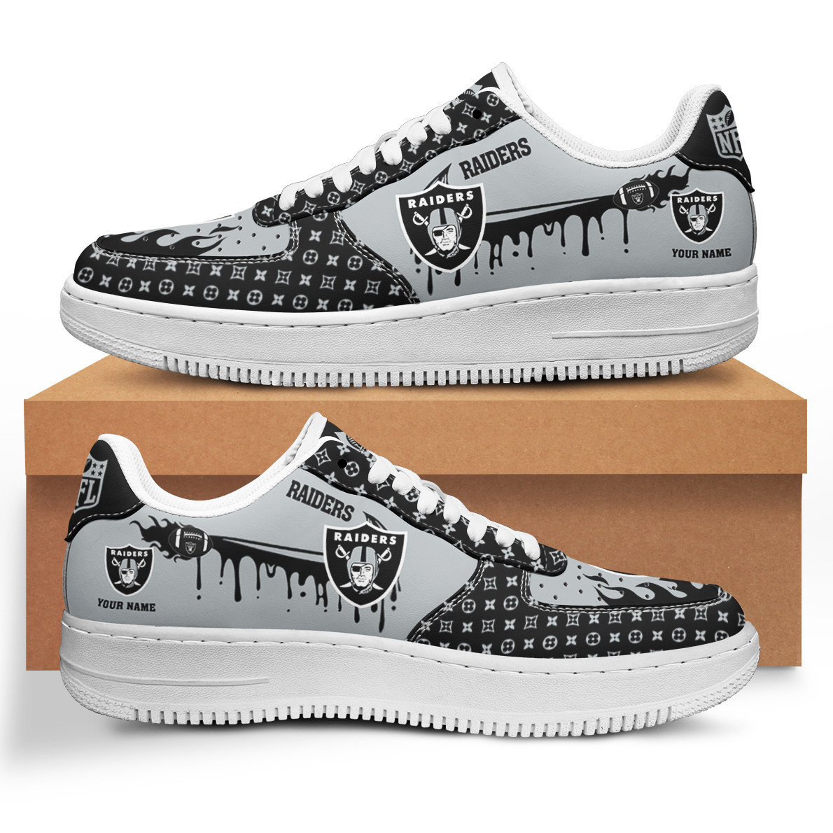 Las Vegas Raiders Air Force 1 Shoes Bg66 For Men Women