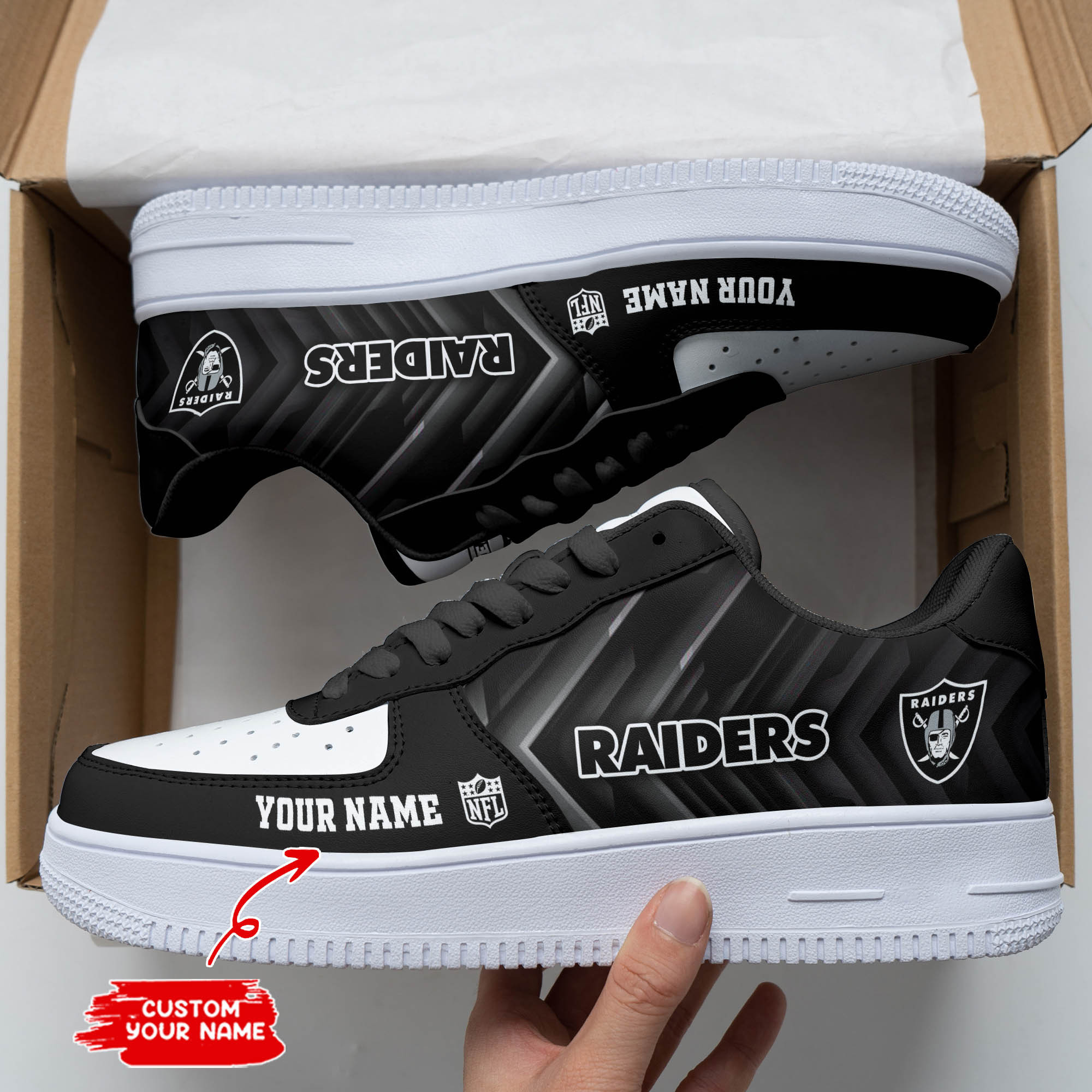 Las Vegas Raiders Personalized Air Force 1 Shoes Bg172 For Men Women