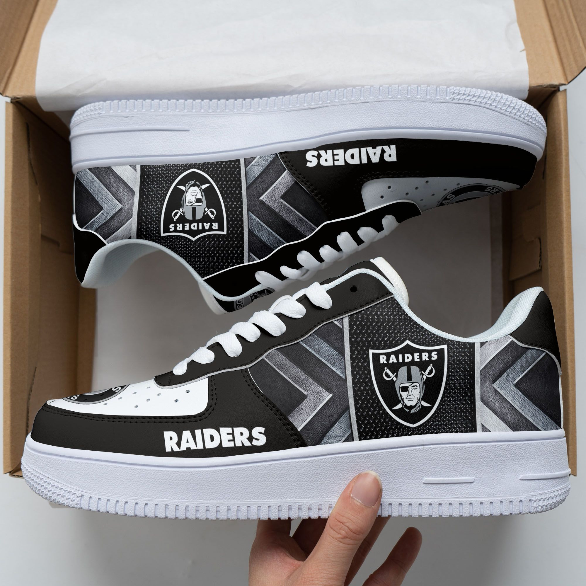 Las Vegas Raiders Air Force 1 Shoes 132 For Men Women