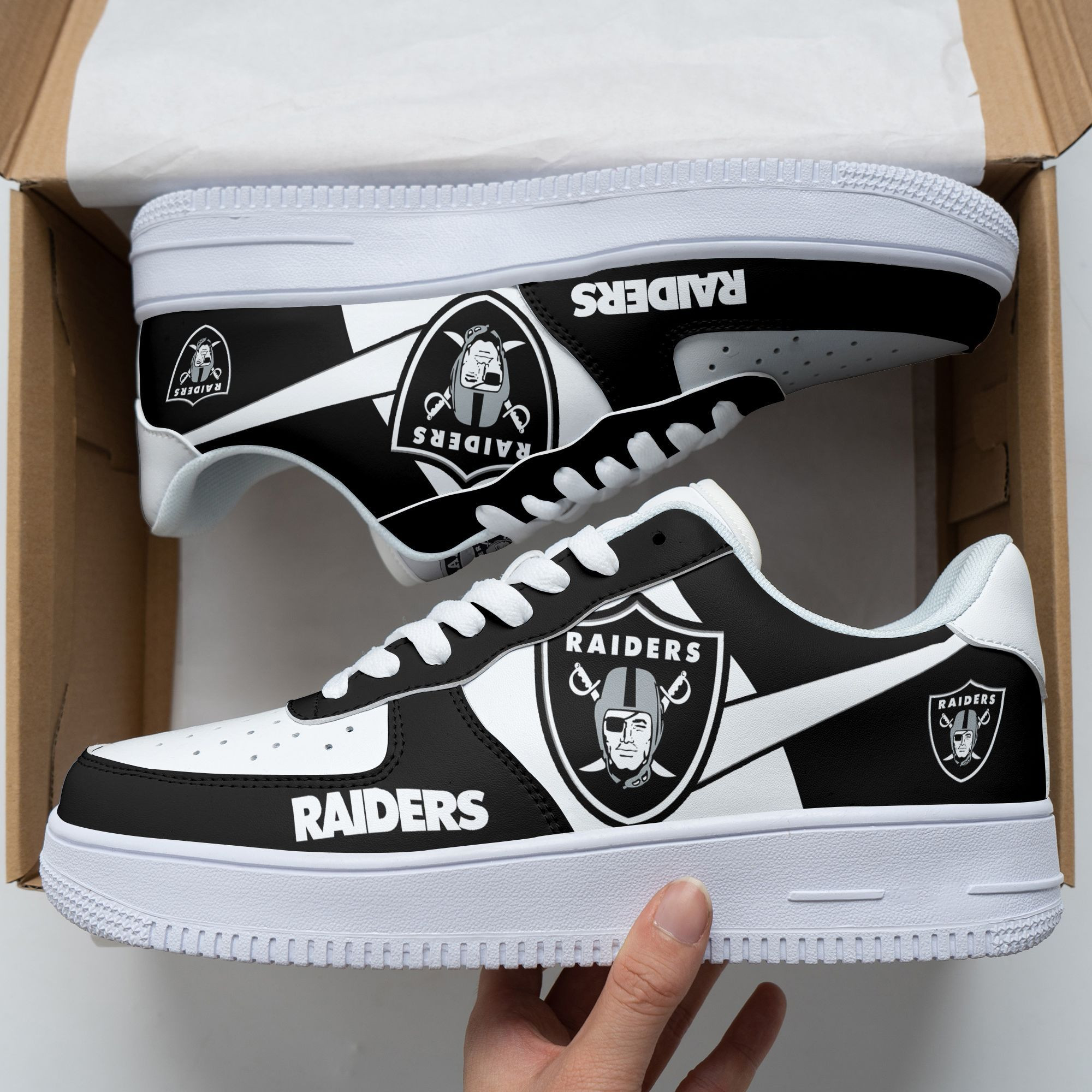 Las Vegas Raiders Air Force 1 Sneakers 123 For Men Women