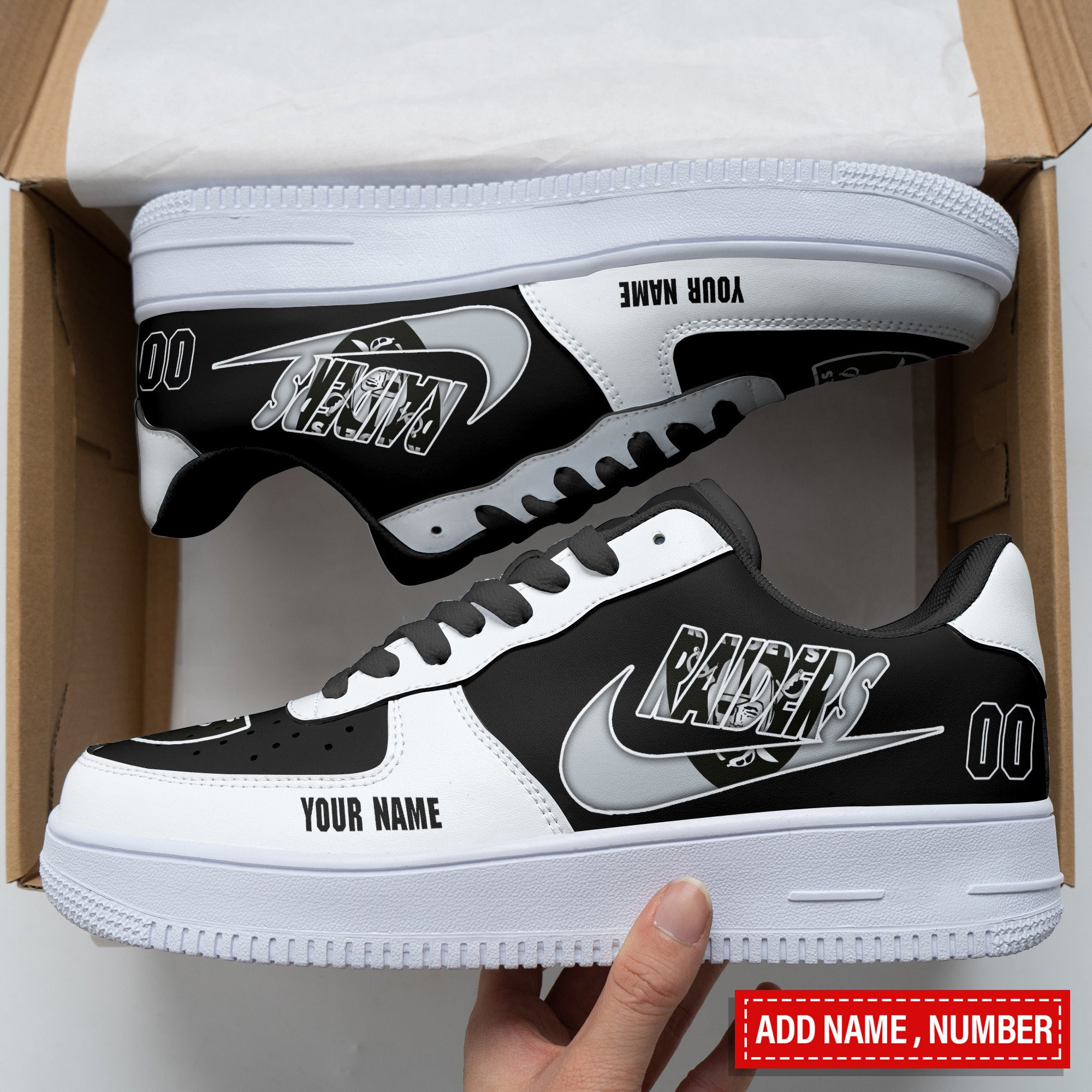 Las Vegas Raiders Personalized Air Force 1 Shoes Bg324 For Men Women