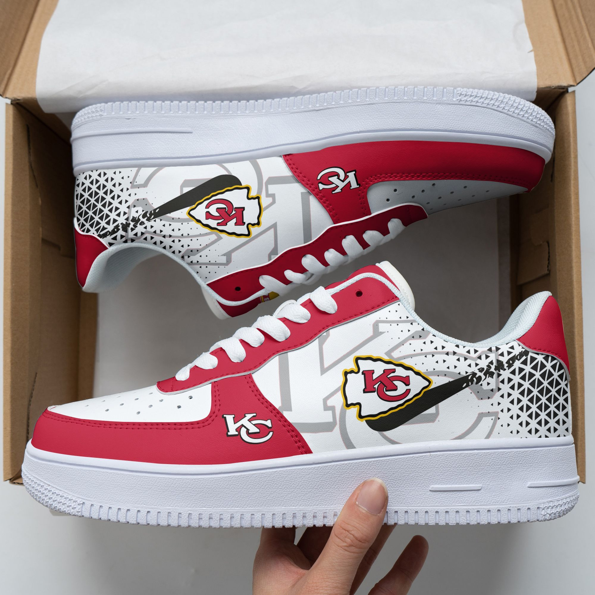 Kansas City Chiefs Air Force 1 Shoes 185 For Men Women