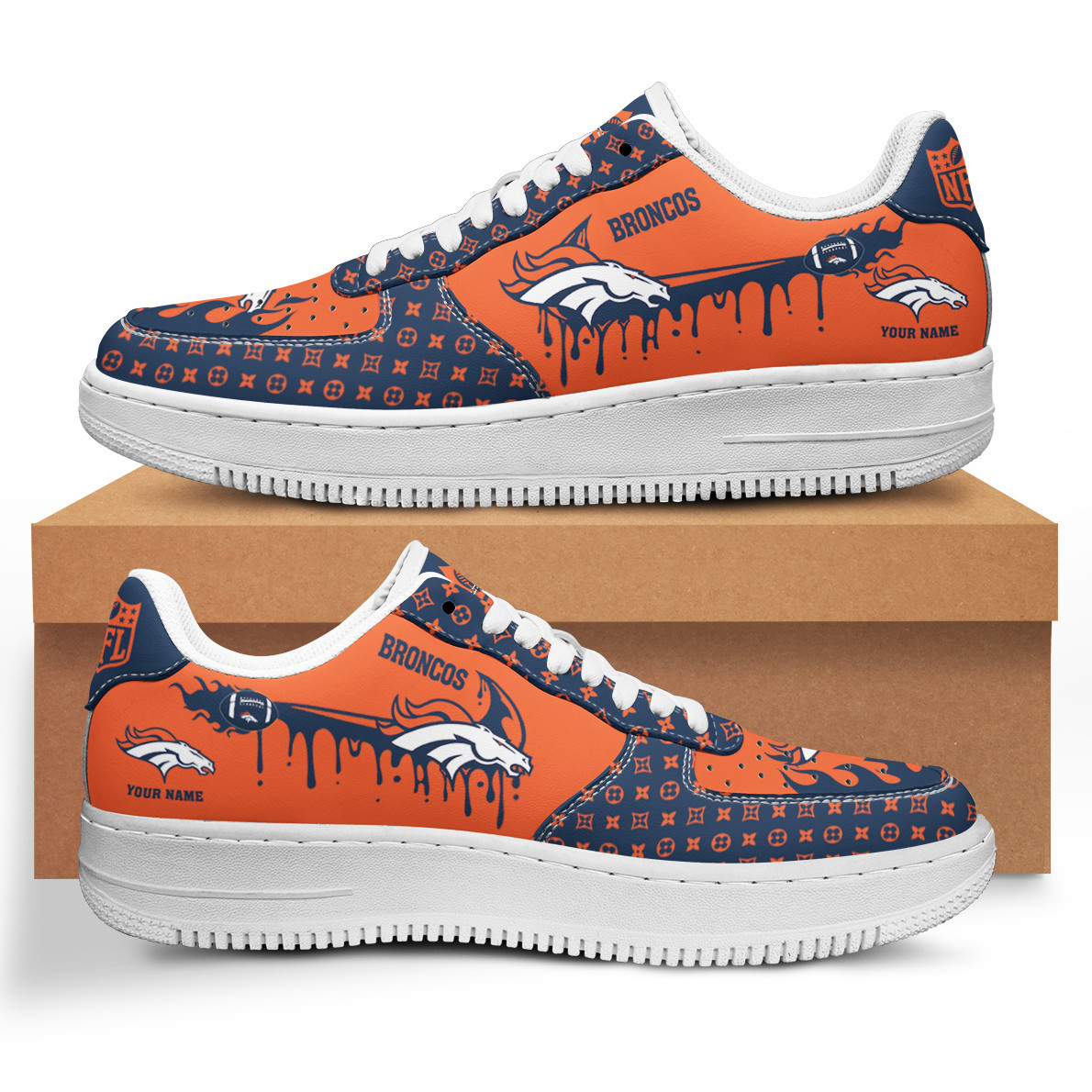 Denver Broncos Air Force 1 Shoes Bg53 For Men Women