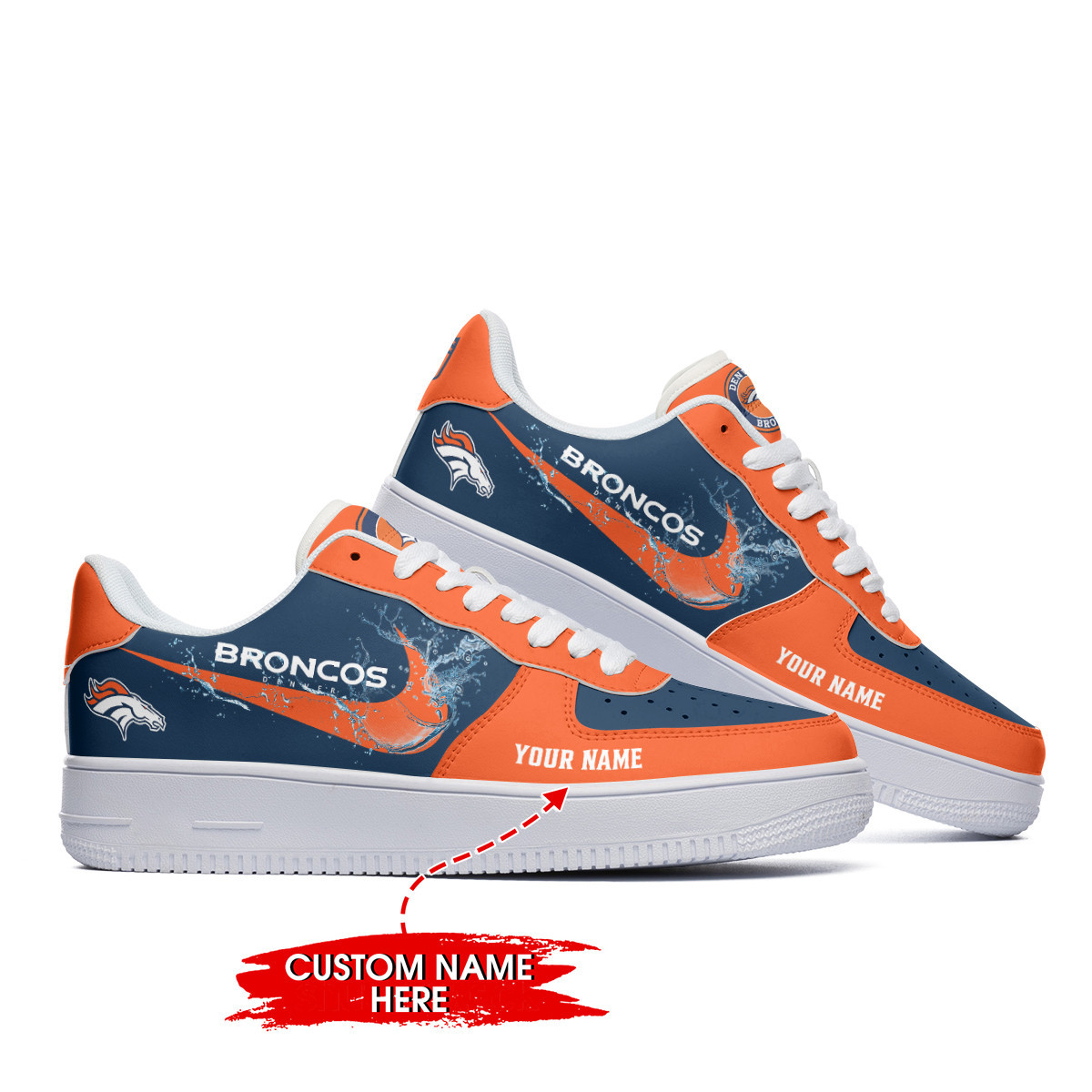 Denver Broncos Personalized Air Force 1 Shoes Bg285 For Men Women