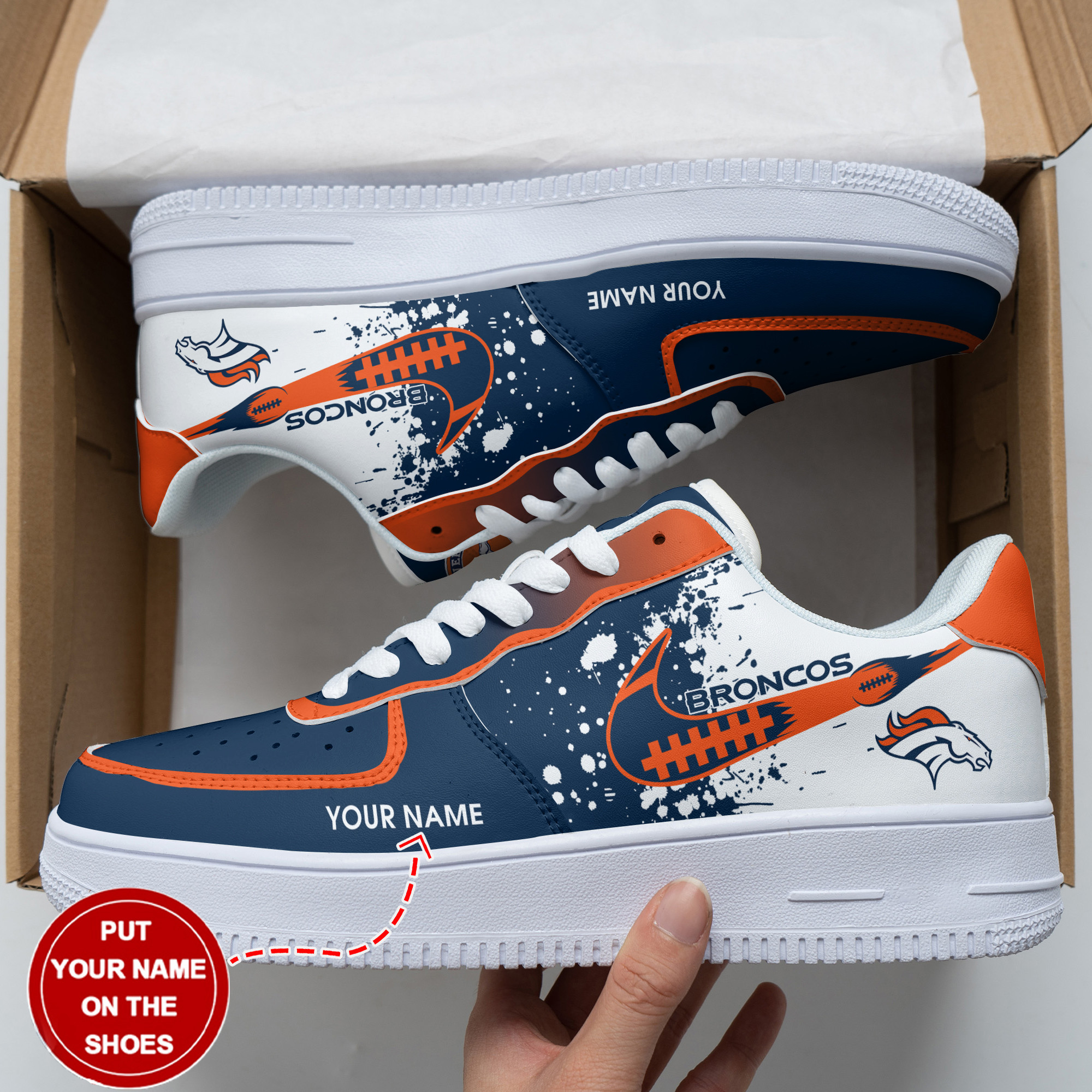 Denver Broncos Personalized Air Force 1 Shoes Bg329 For Men Women