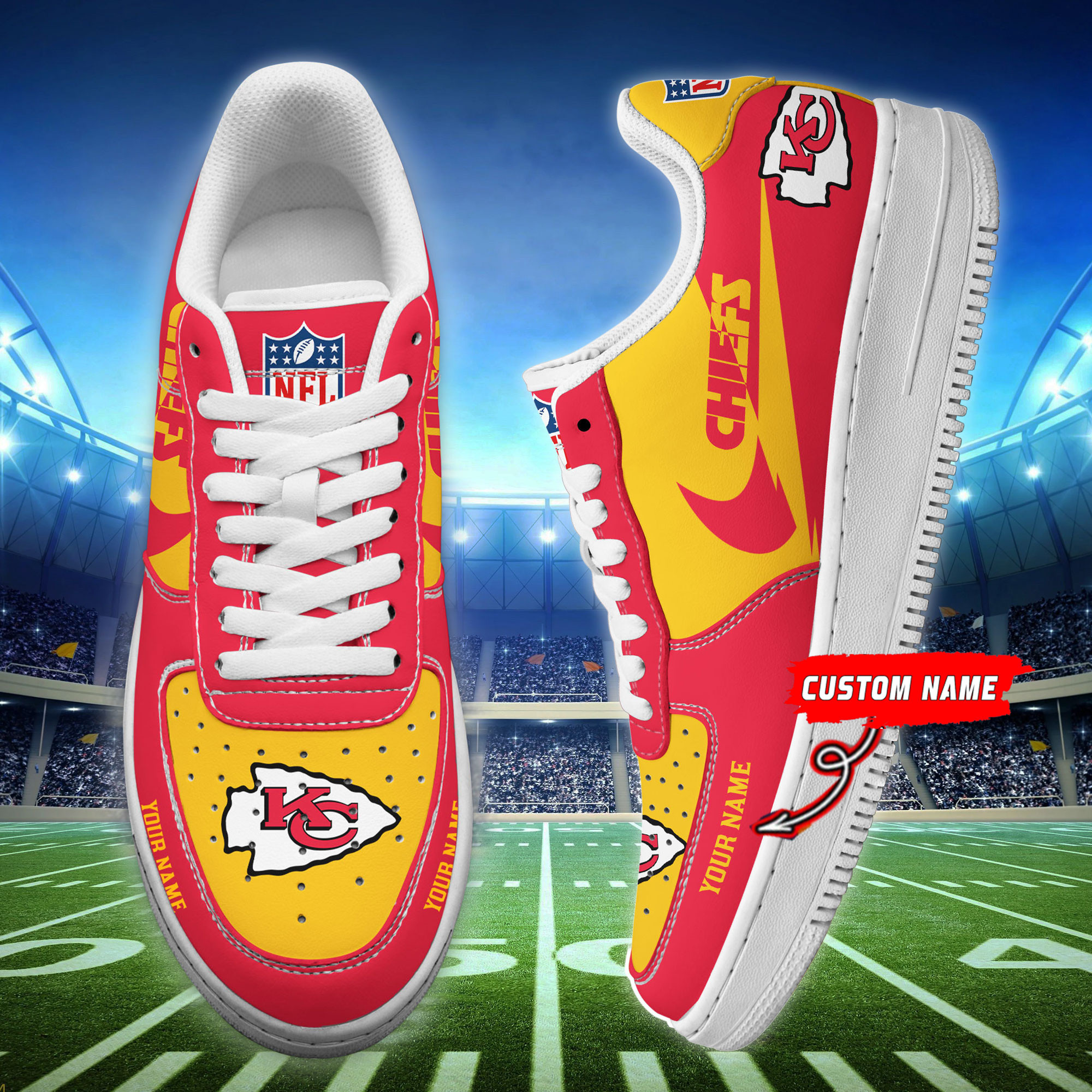 Kansas City Chiefs Personalized Air Force 1 Shoes Bg209 For Men Women