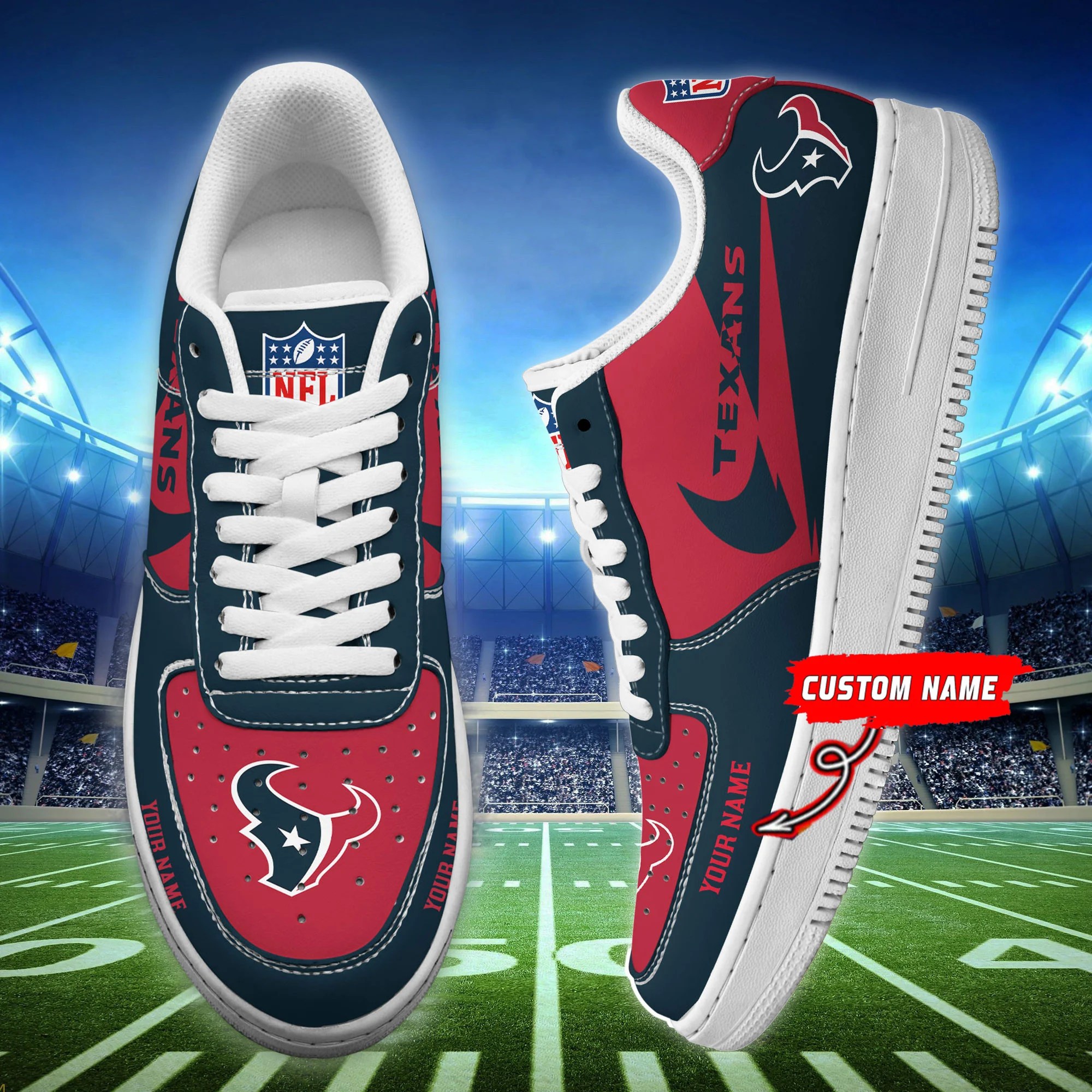 Houston Texans Personalized Air Force 1 Shoes Bg206 For Men Women