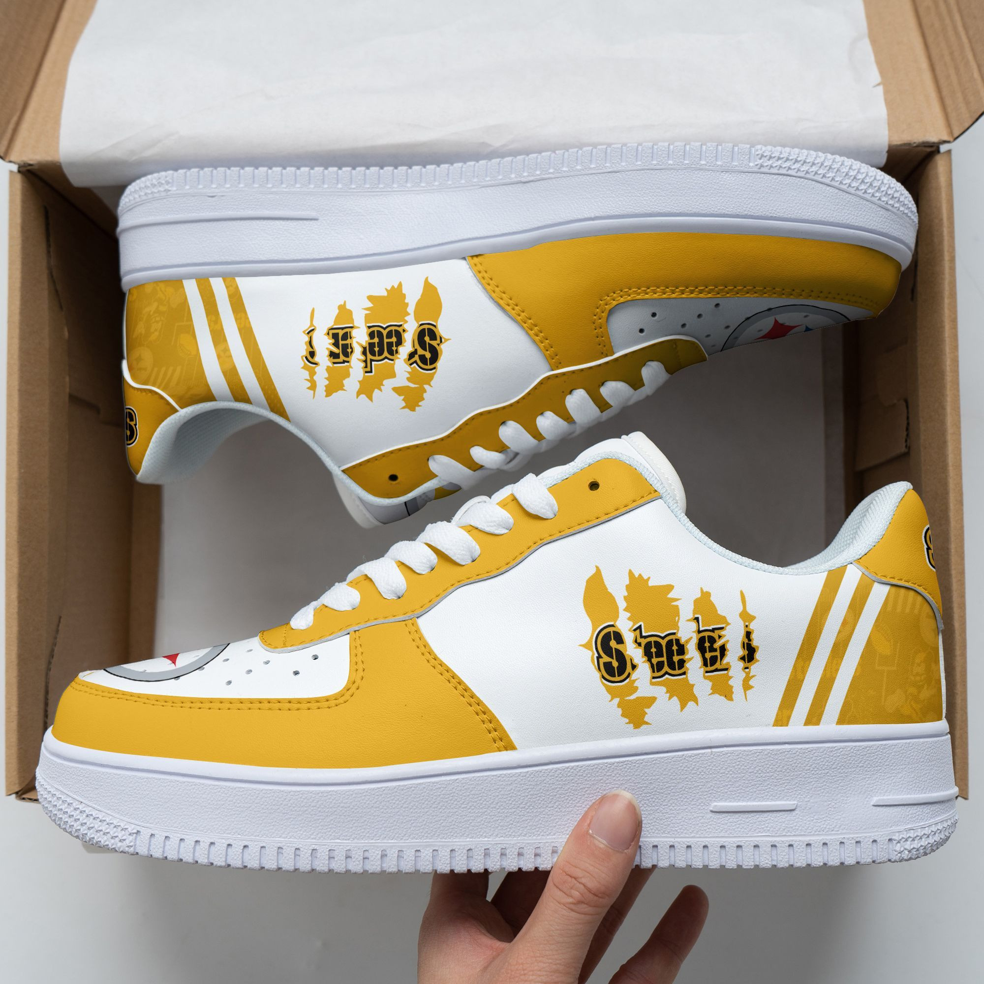 Pittsburgh Steelers Air Force 1 Sneakers 45 For Men Women