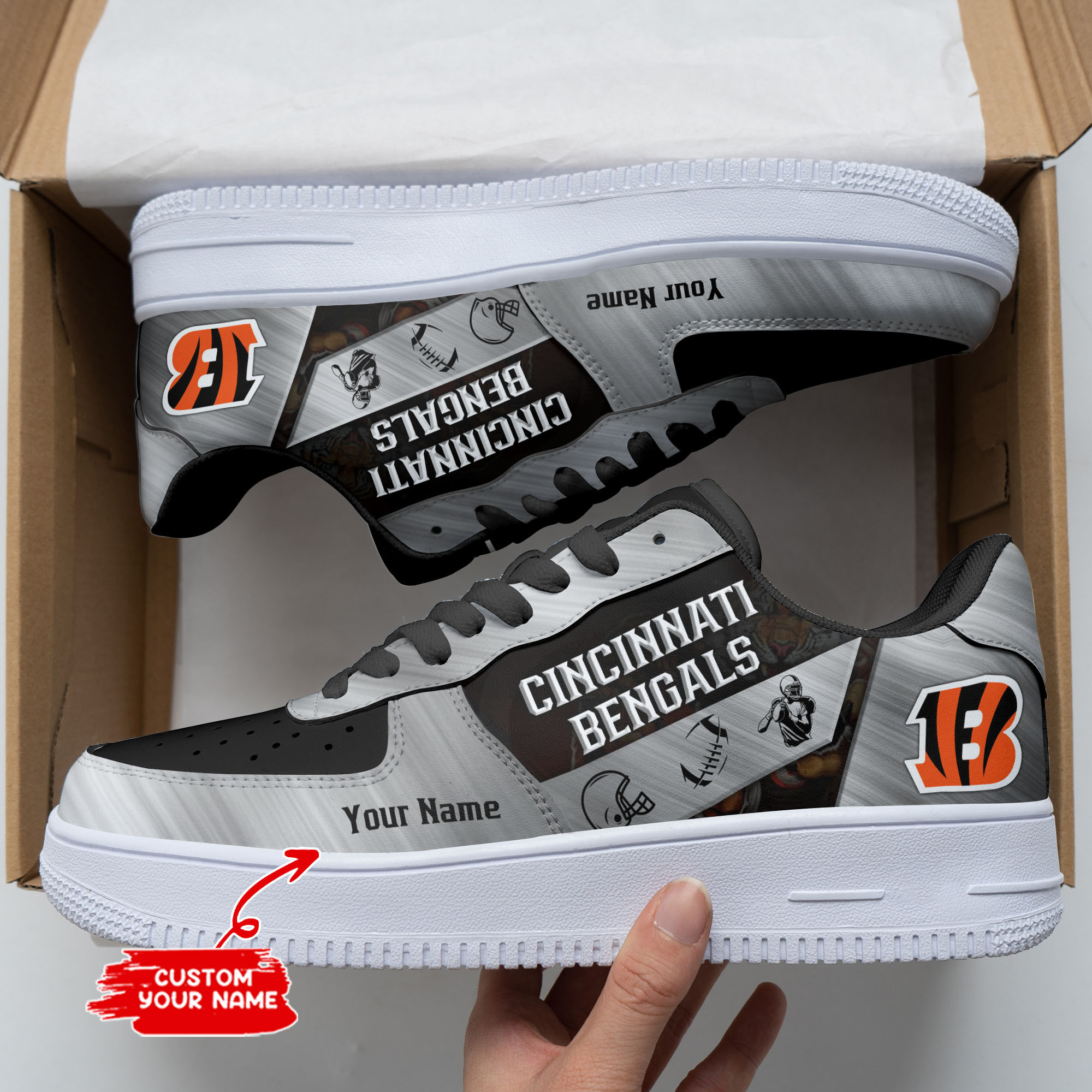 Cincinnati Bengals Personalized Air Force 1 Shoes Bg269 For Men Women
