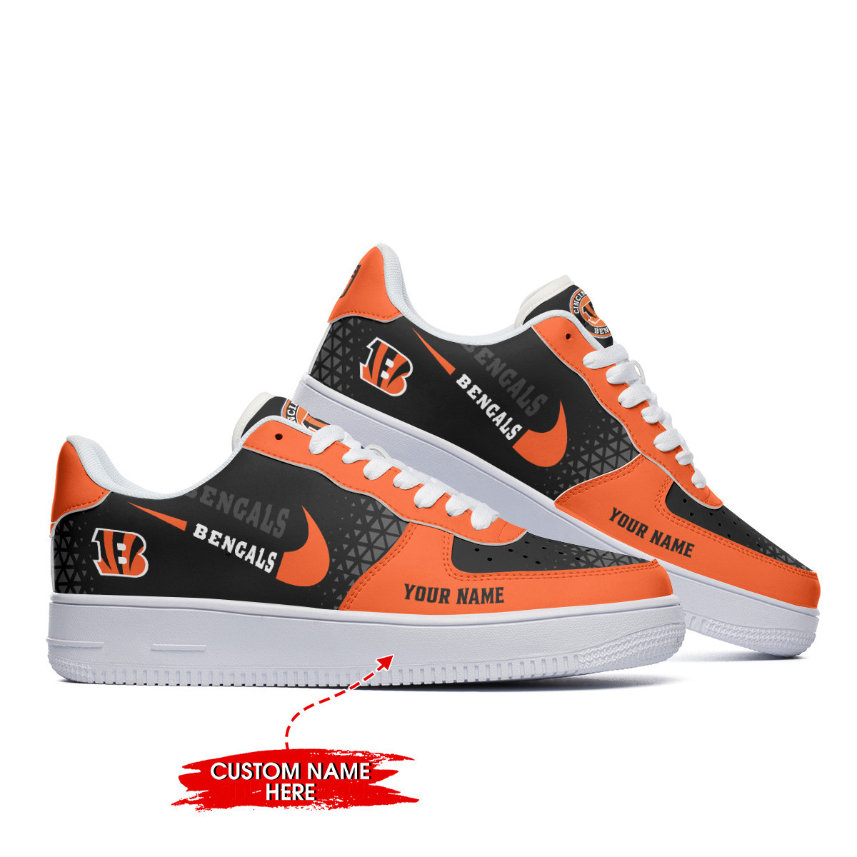 Cincinnati Bengals Personalized Air Force 1 Shoes Bg292 For Men Women